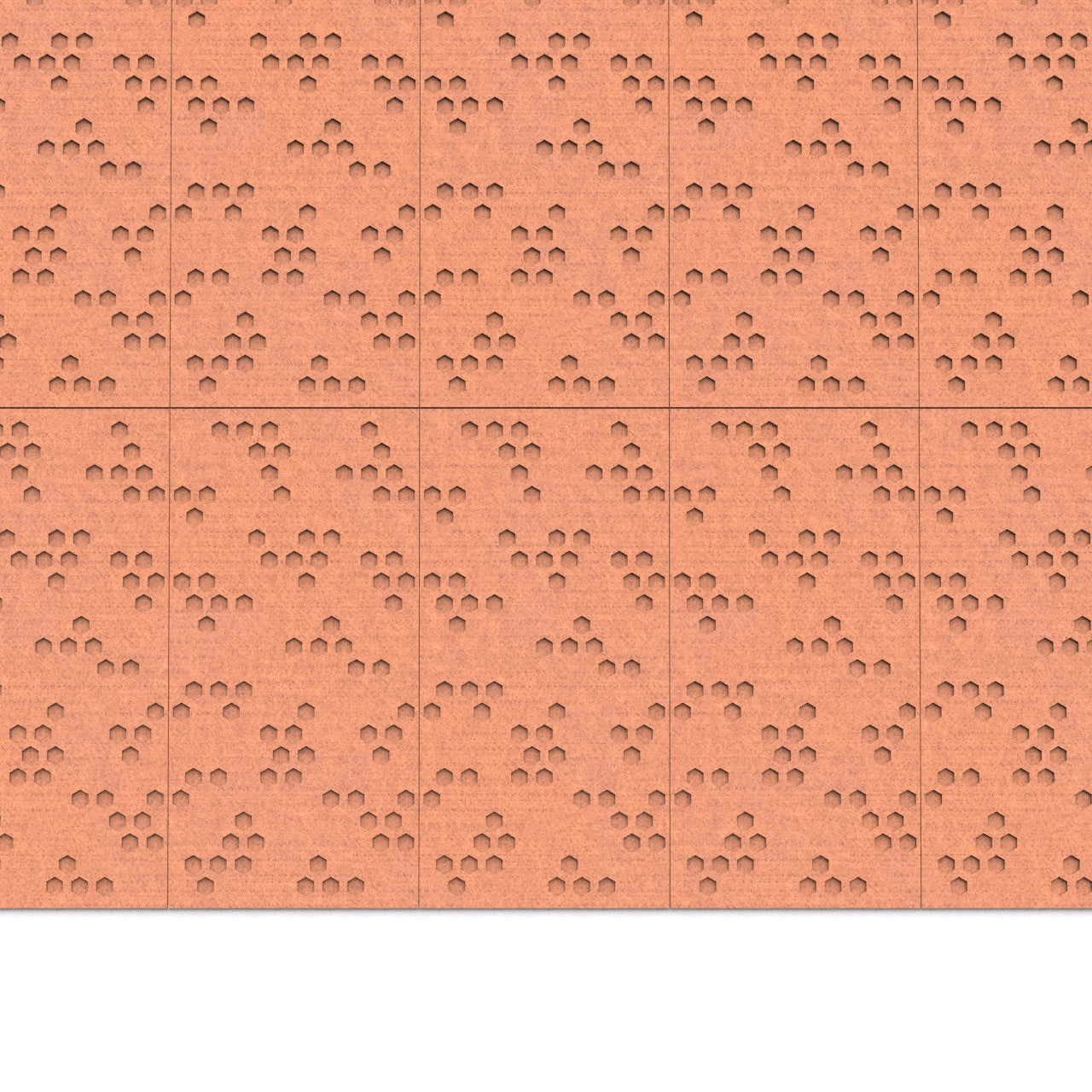 100% Recycled PET Felt ''Beehive'' Acoustic Panel Cinnamon | Plastock