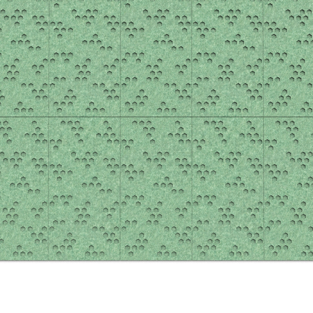 100% Recycled PET Felt ''Beehive'' Acoustic Panel Green | Plastock