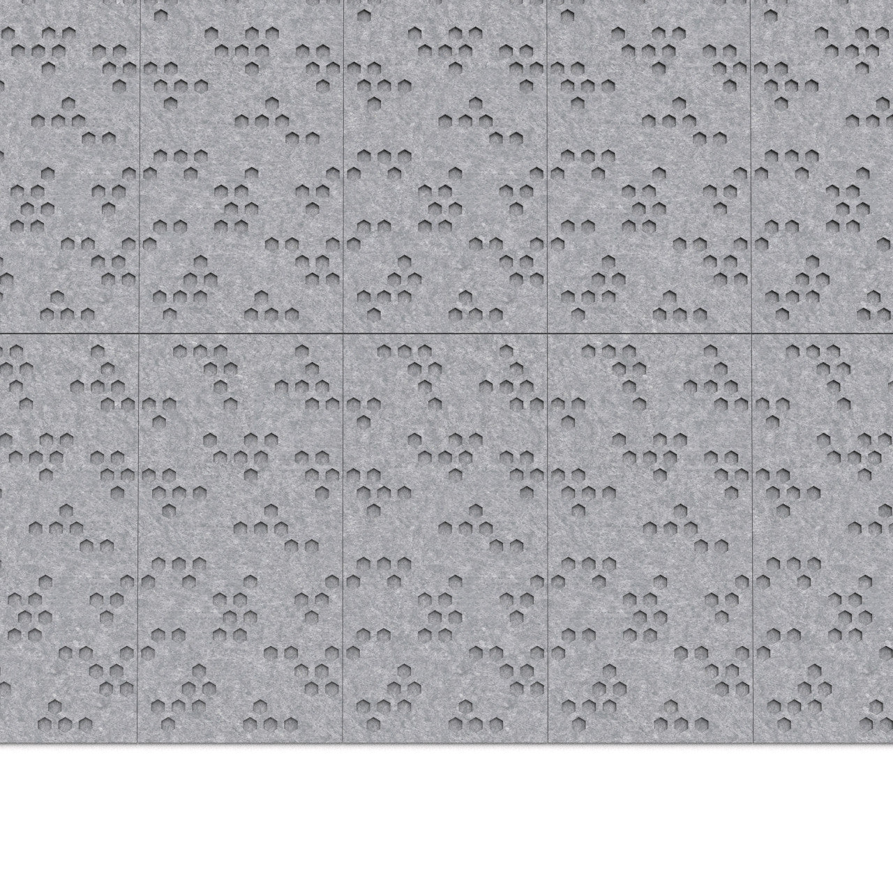 100% Recycled PET Felt ''Beehive'' Acoustic Panel Light Grey | Plastock