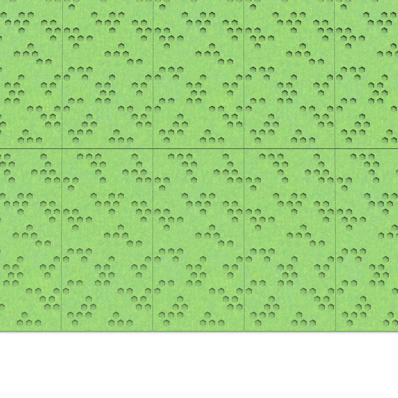 100% Recycled PET Felt ''Beehive'' Acoustic Panel Lime | Plastock
