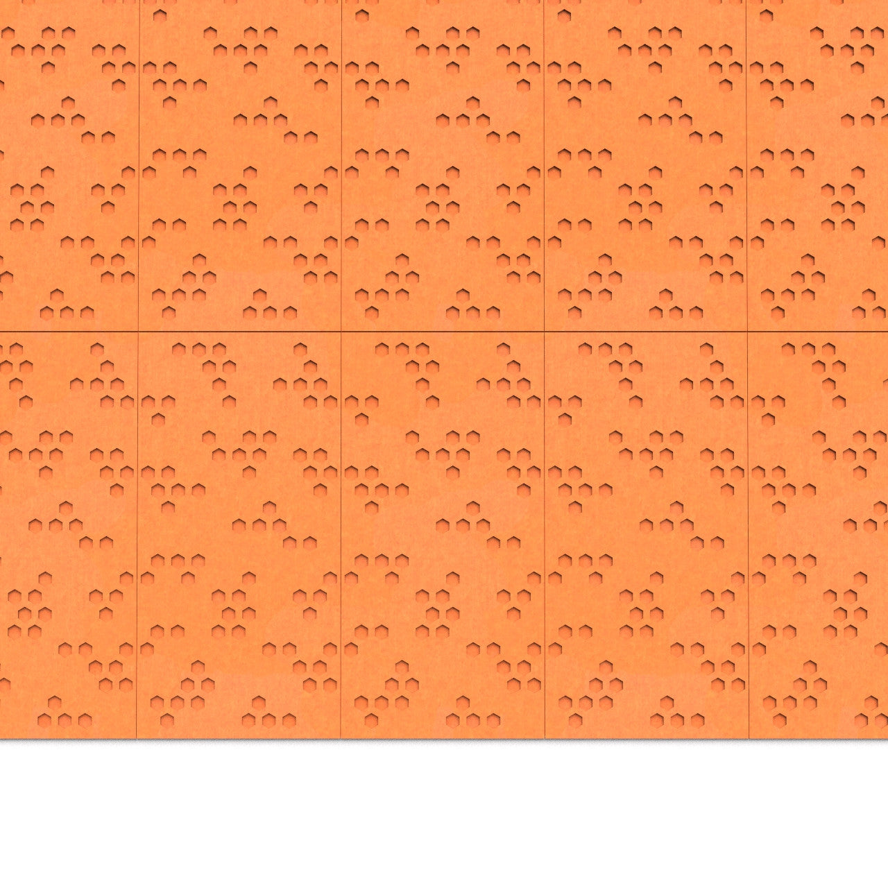 100% Recycled PET Felt ''Beehive'' Acoustic Panel Orange | Plastock