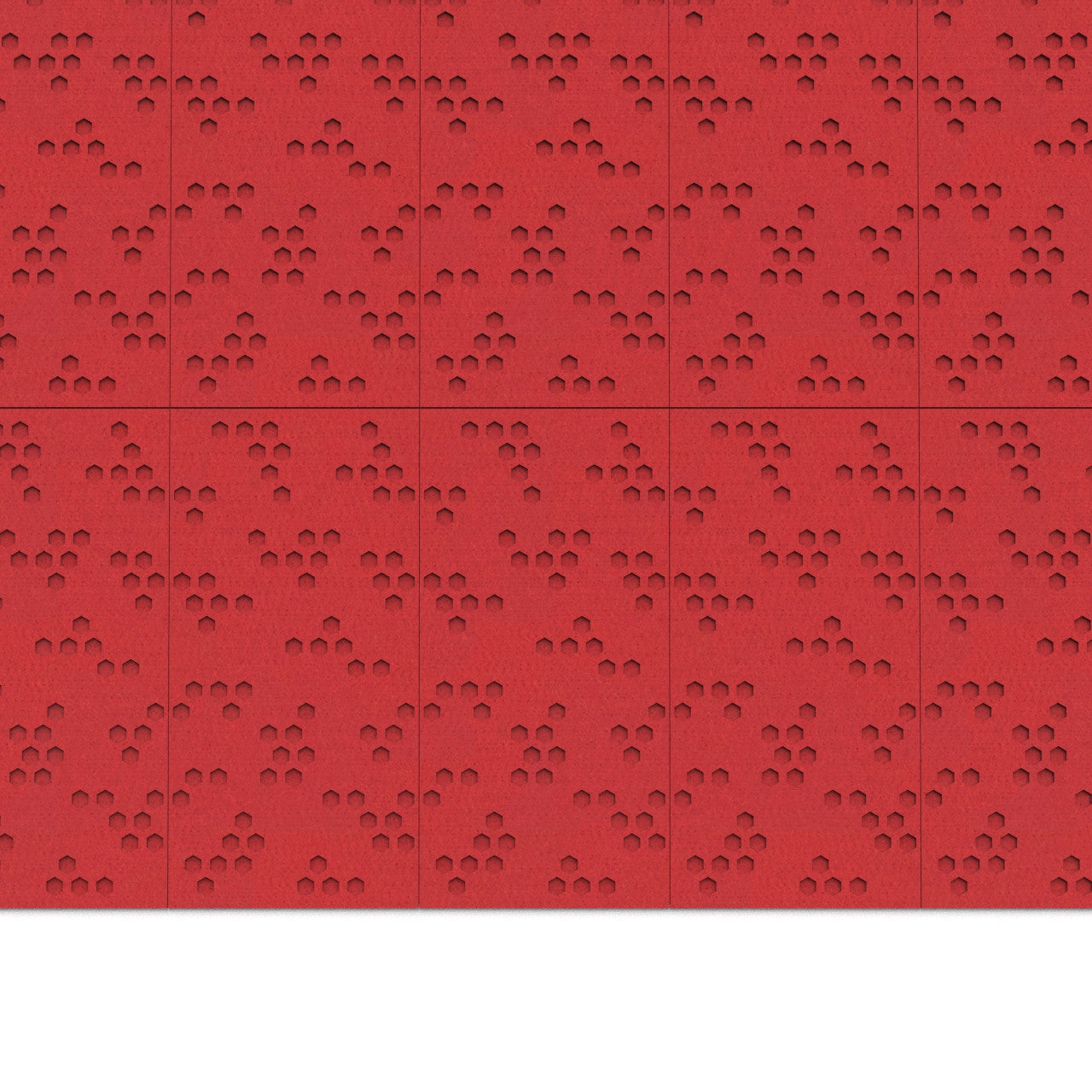 100% Recycled PET Felt ''Beehive'' Acoustic Panel Red | Plastock