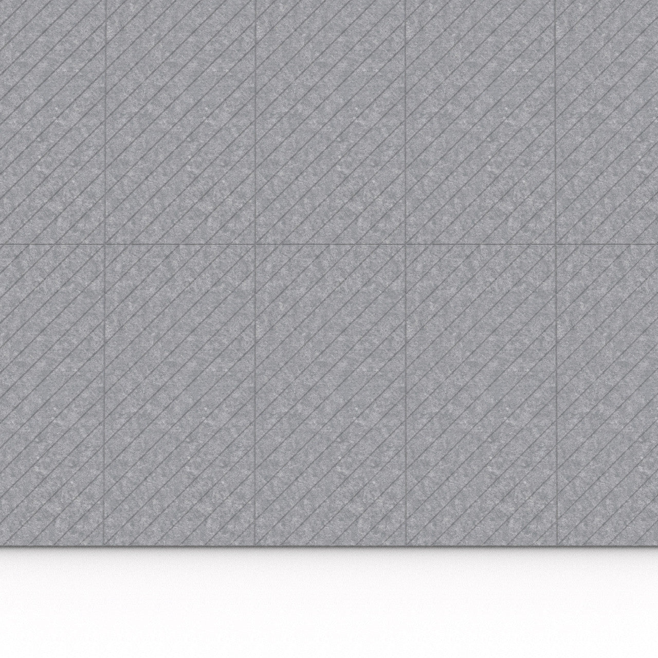 100% Recycled PET Felt ''Diagonal'' Acoustic PanelLight Grey | Plastock
