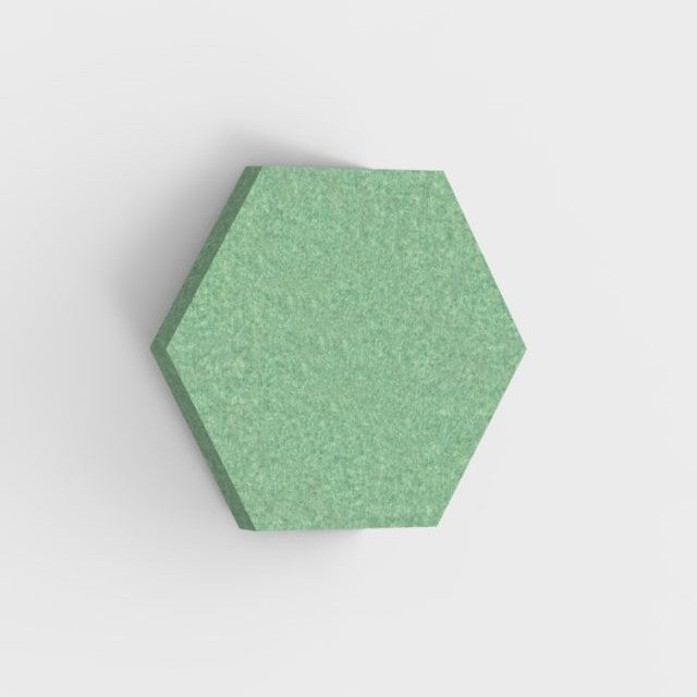 100% Recycled PET Felt Acoustic Hexagon 60mm Green | Plastock