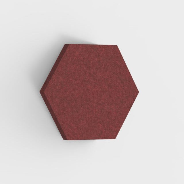 100% Recycled PET Felt Acoustic Hexagon 60mm Wine | Plastock
