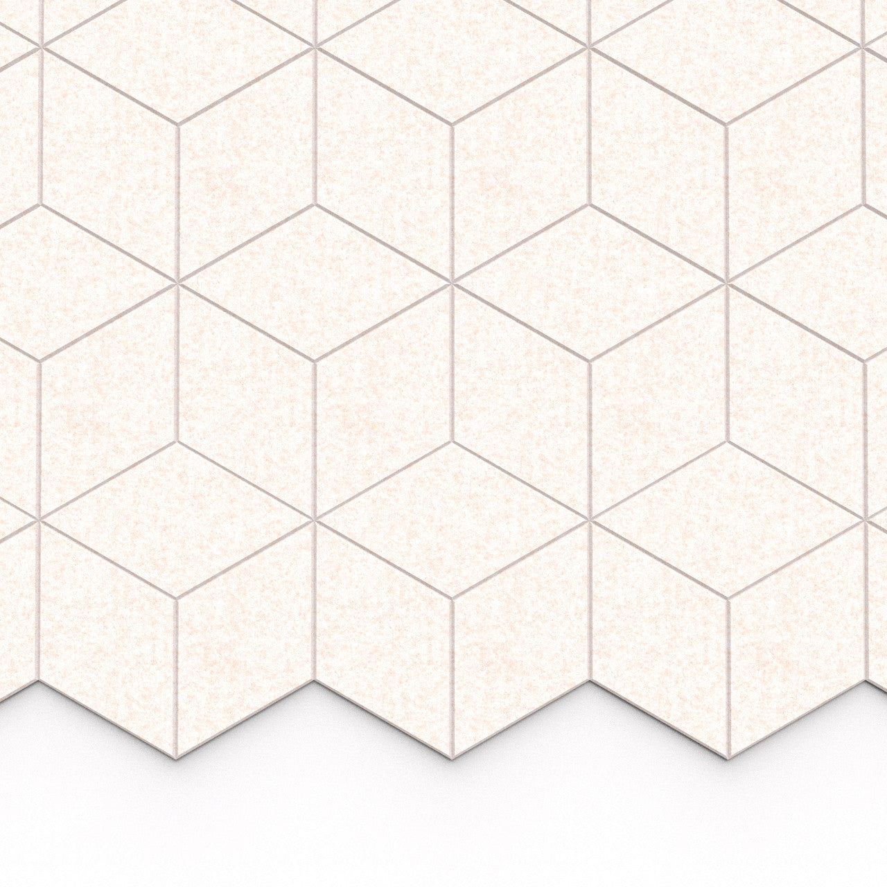 100% Recycled PET Felt Hexagon Diamond Large Acoustic Tile Beige | Plastock