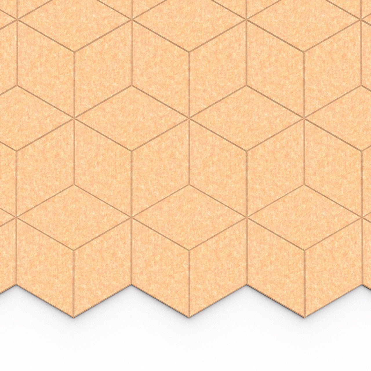 100% Recycled PET Felt Hexagon Diamond Large Acoustic Tile Camel | Plastock