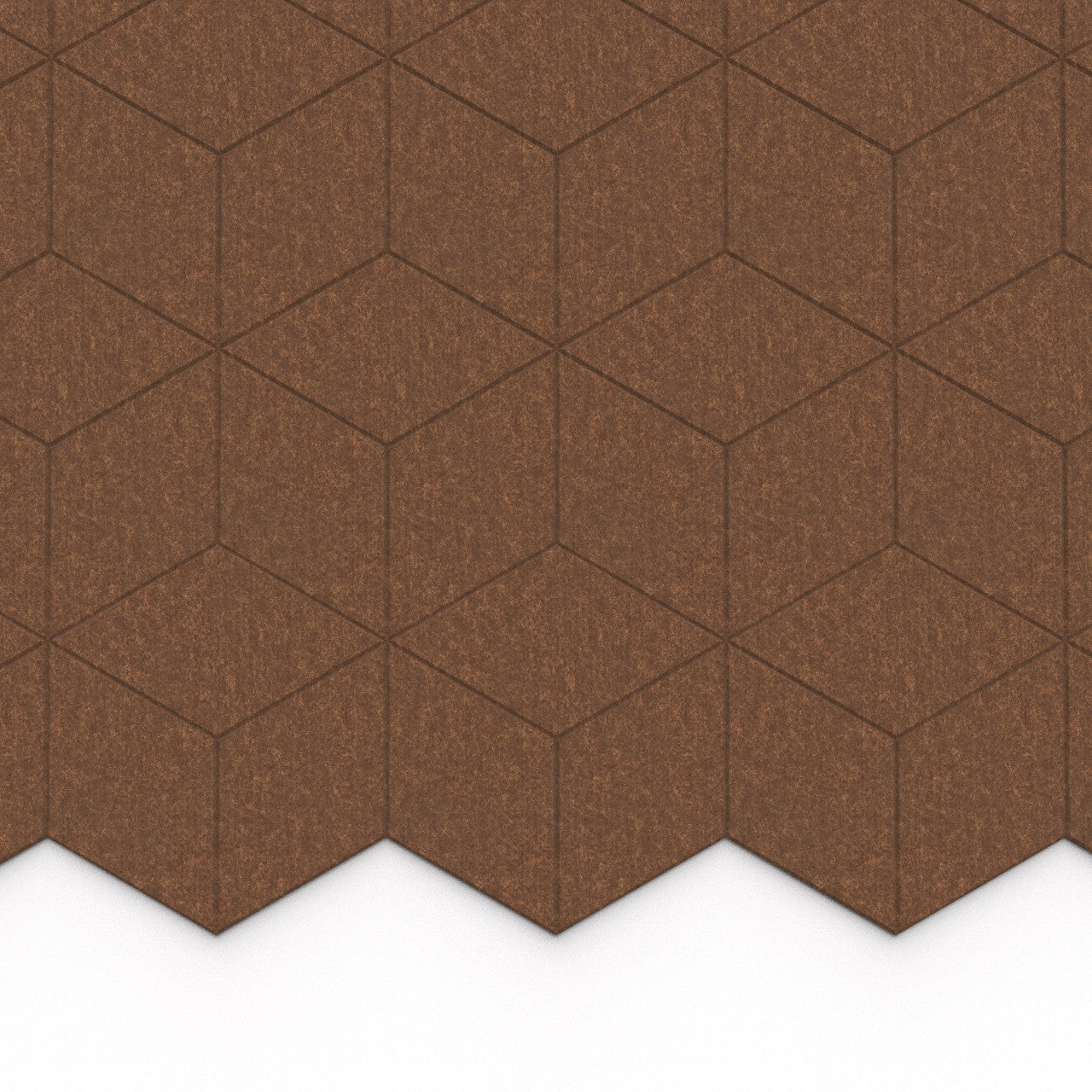 100% Recycled PET Felt Hexagon Diamond Large Acoustic Tile Coconut | Plastock