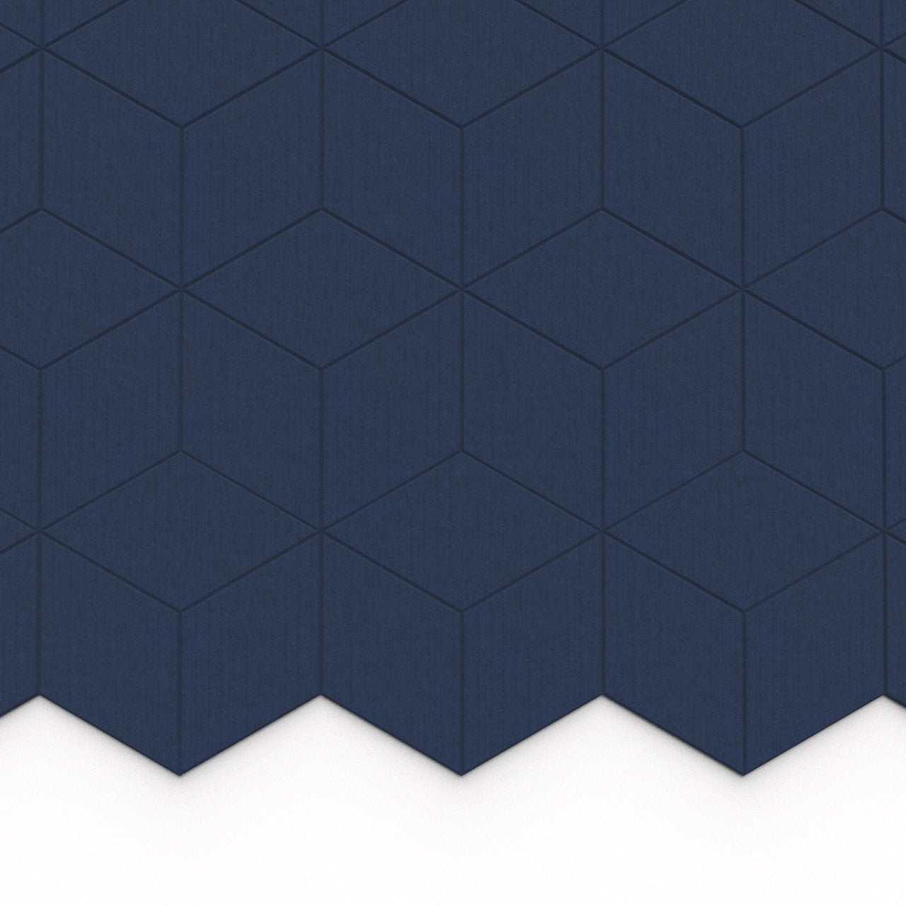 100% Recycled PET Felt Hexagon Diamond Large Acoustic Tile Dark Blue | Plastock