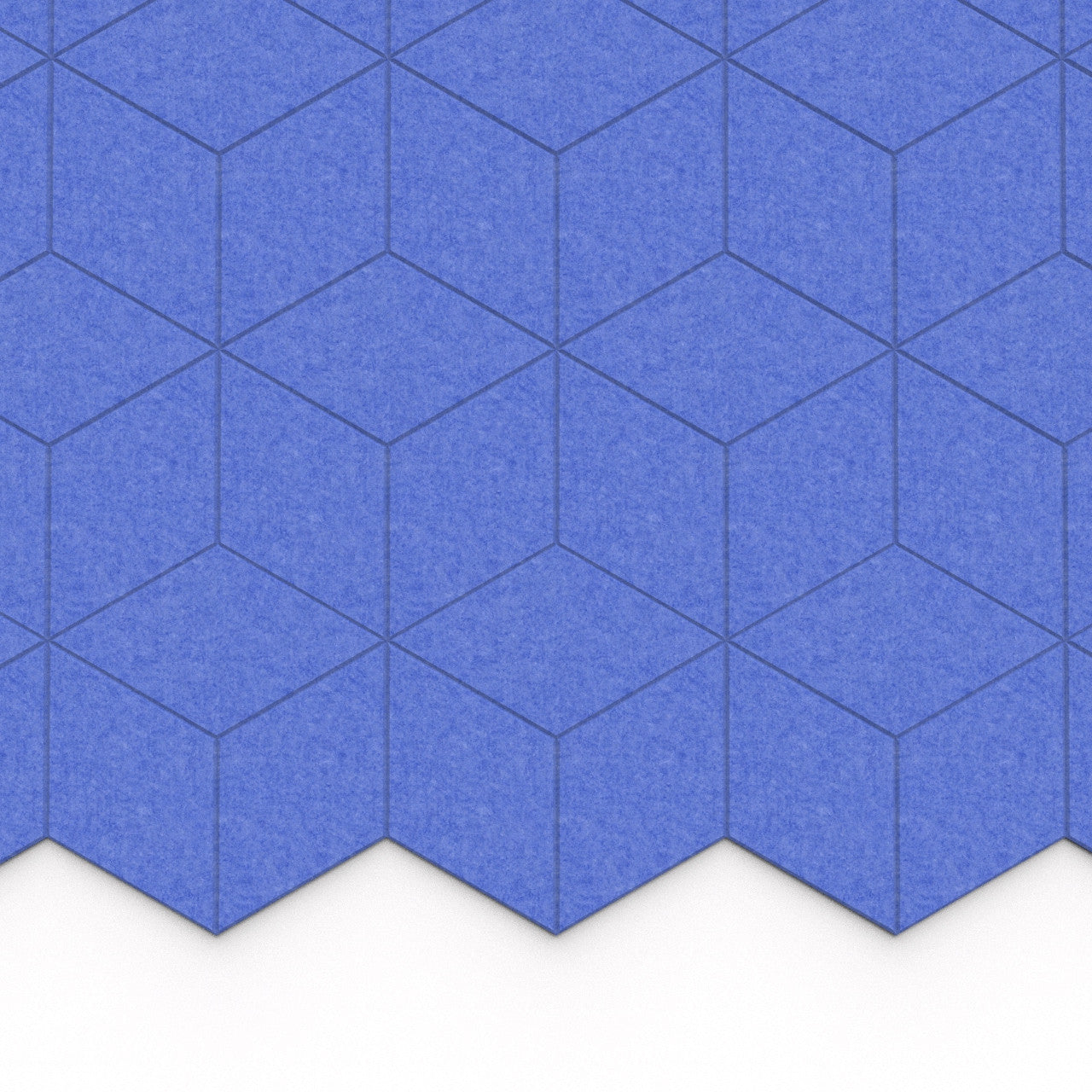 100% Recycled PET Felt Hexagon Diamond Large Acoustic Tile Denim | Plastock