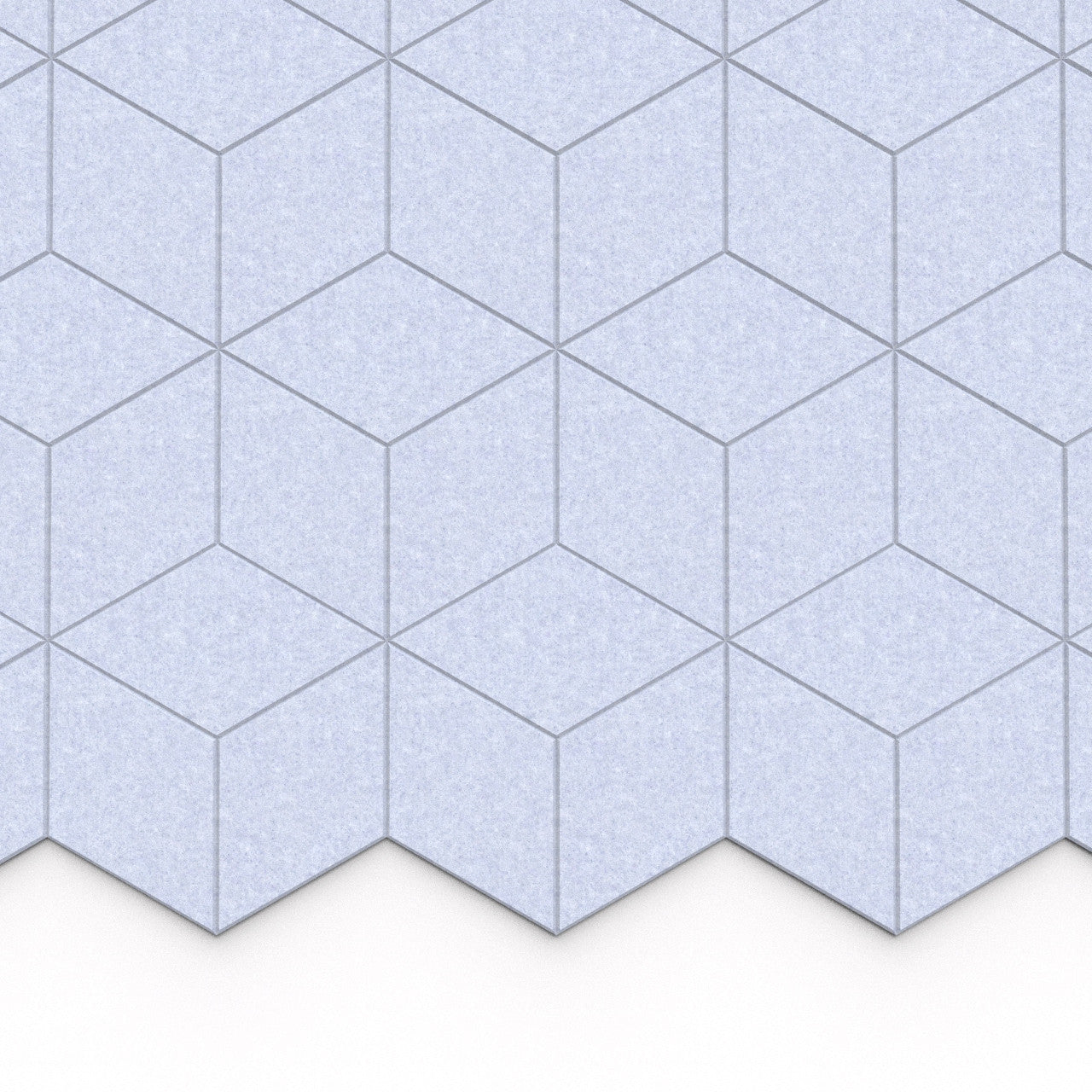 100% Recycled PET Felt Hexagon Diamond Large Acoustic Tile Frost | Plastock