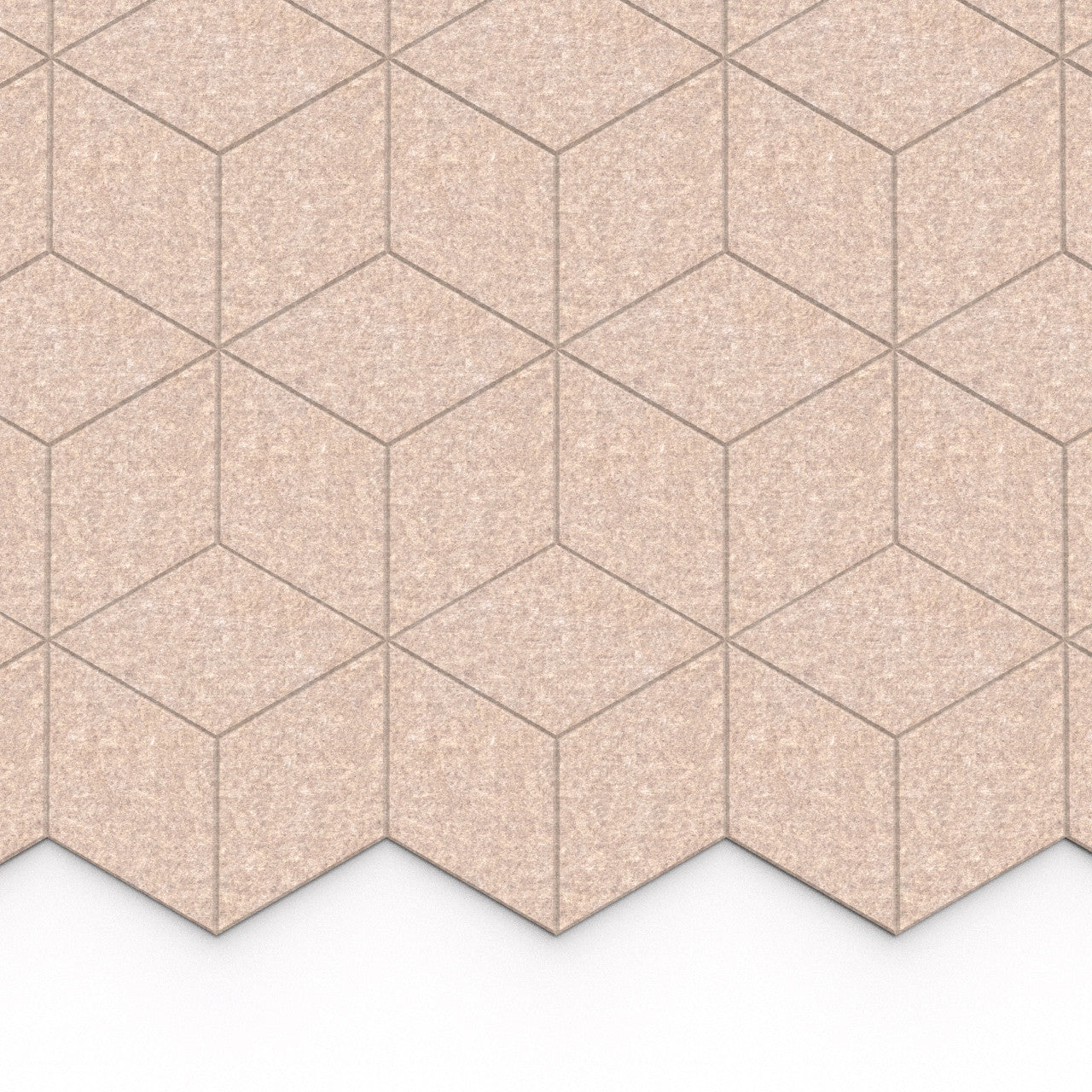 100% Recycled PET Felt Hexagon Diamond Large Acoustic Tile Sand | Plastock