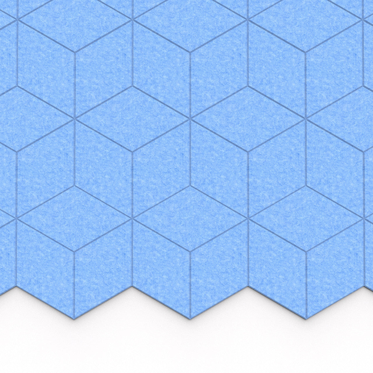 100% Recycled PET Felt Hexagon Diamond Large Acoustic Tile Sky | Plastock
