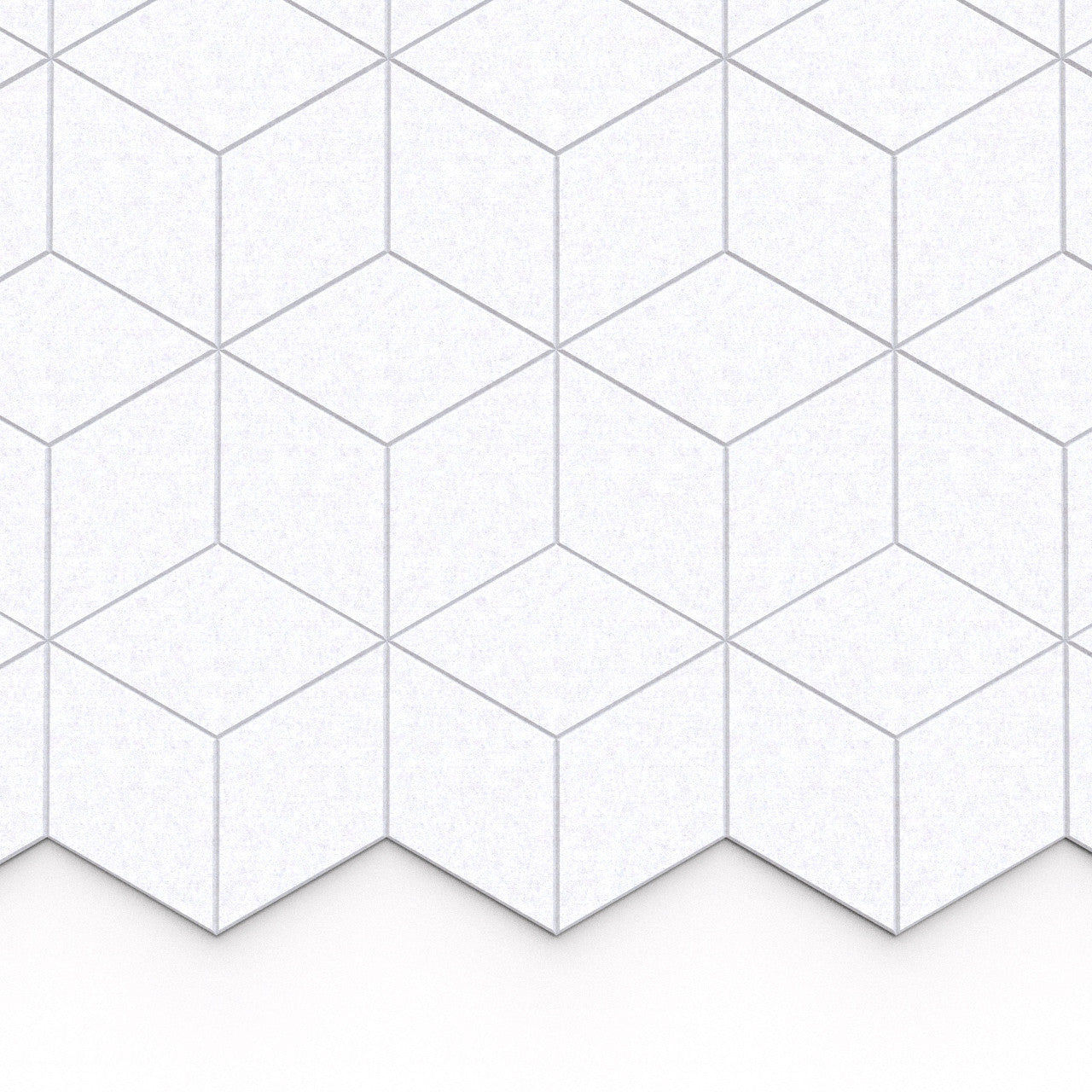 100% Recycled PET Felt Hexagon Diamond Large Acoustic Tile Smoke | Plastock