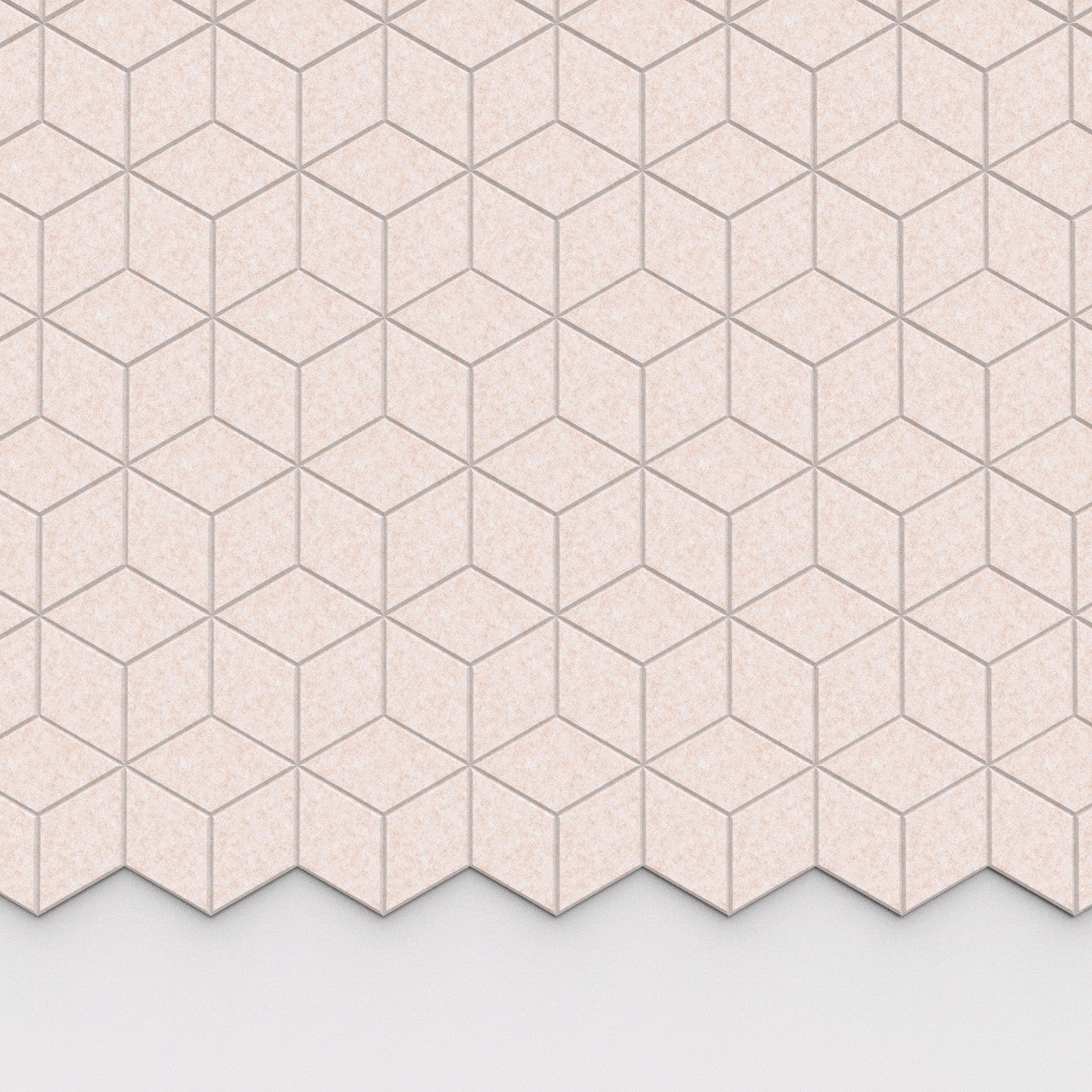 100% Recycled PET Felt Hexagon Diamond Small Acoustic Tile Beige | Plastock