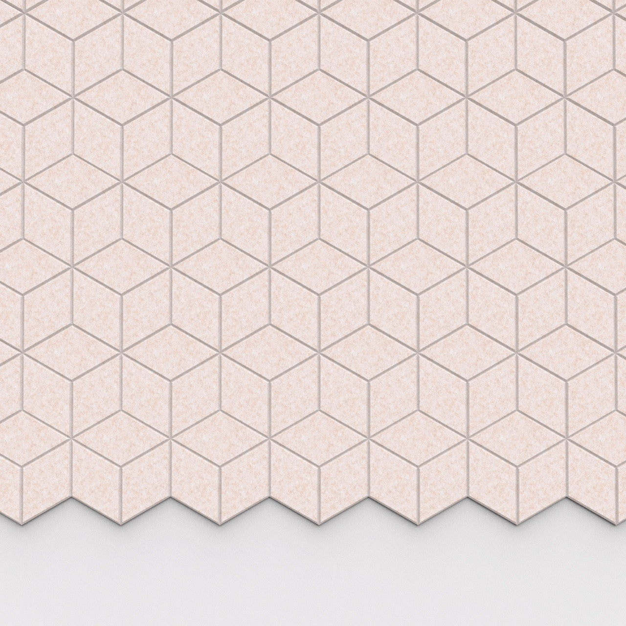 100% Recycled PET Felt Hexagon Diamond Small Acoustic Tile Beige | Plastock