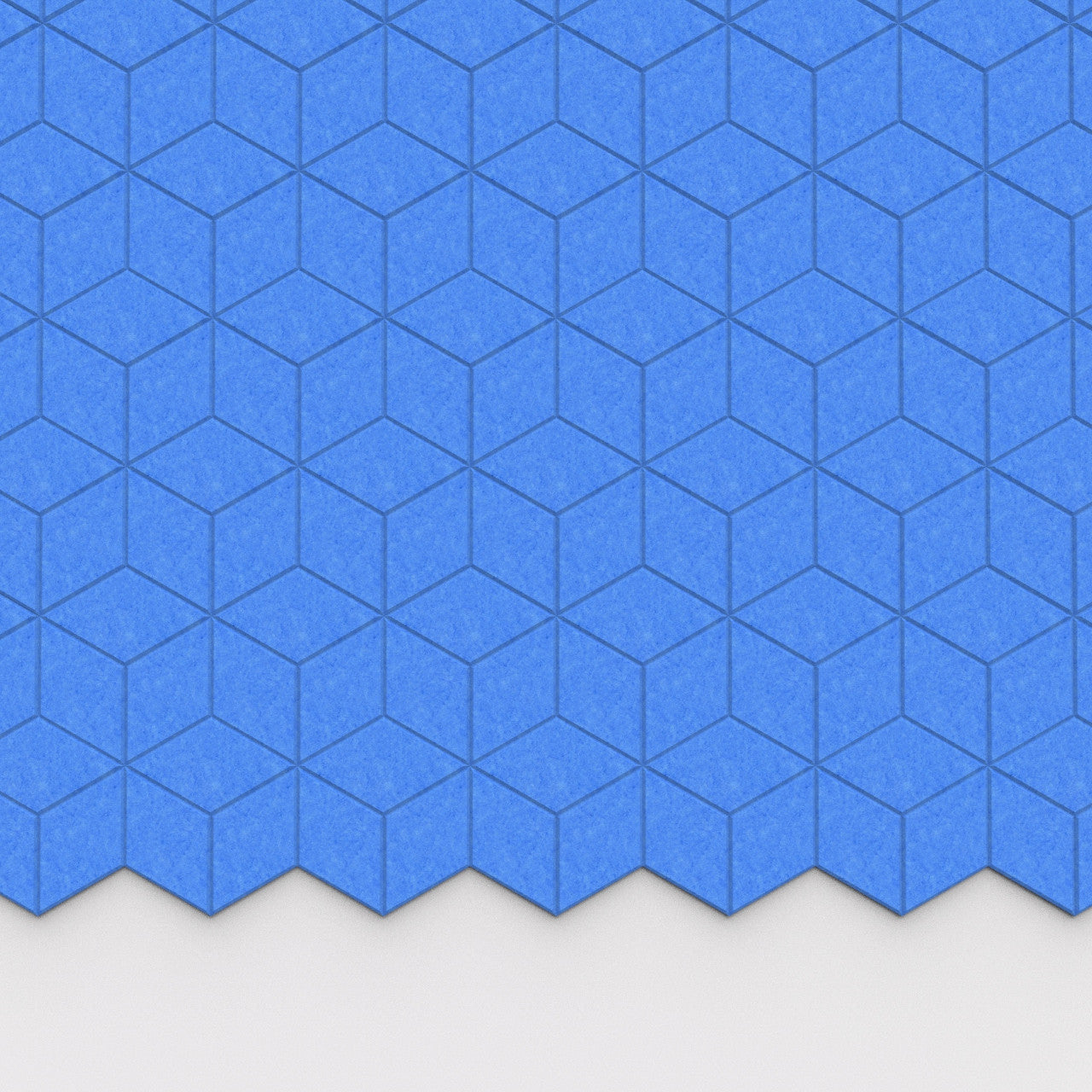 100% Recycled PET Felt Hexagon Diamond Small Acoustic Tile Blue | Plastock