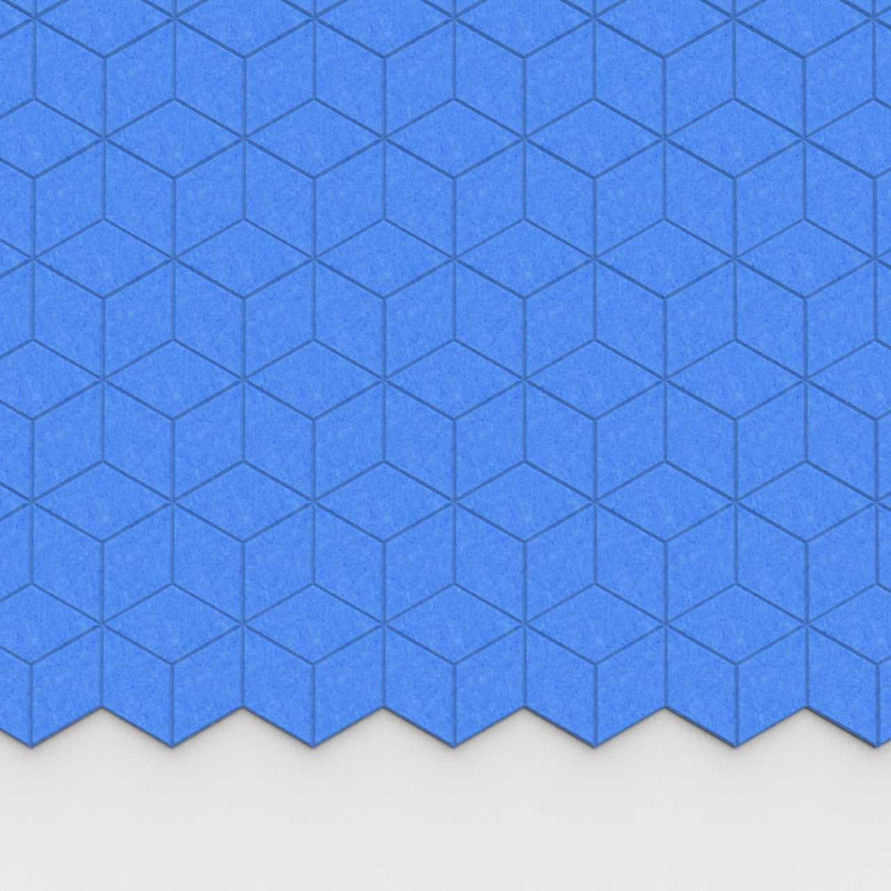 100% Recycled PET Felt Hexagon Diamond Small Acoustic Tile Blue | Plastock
