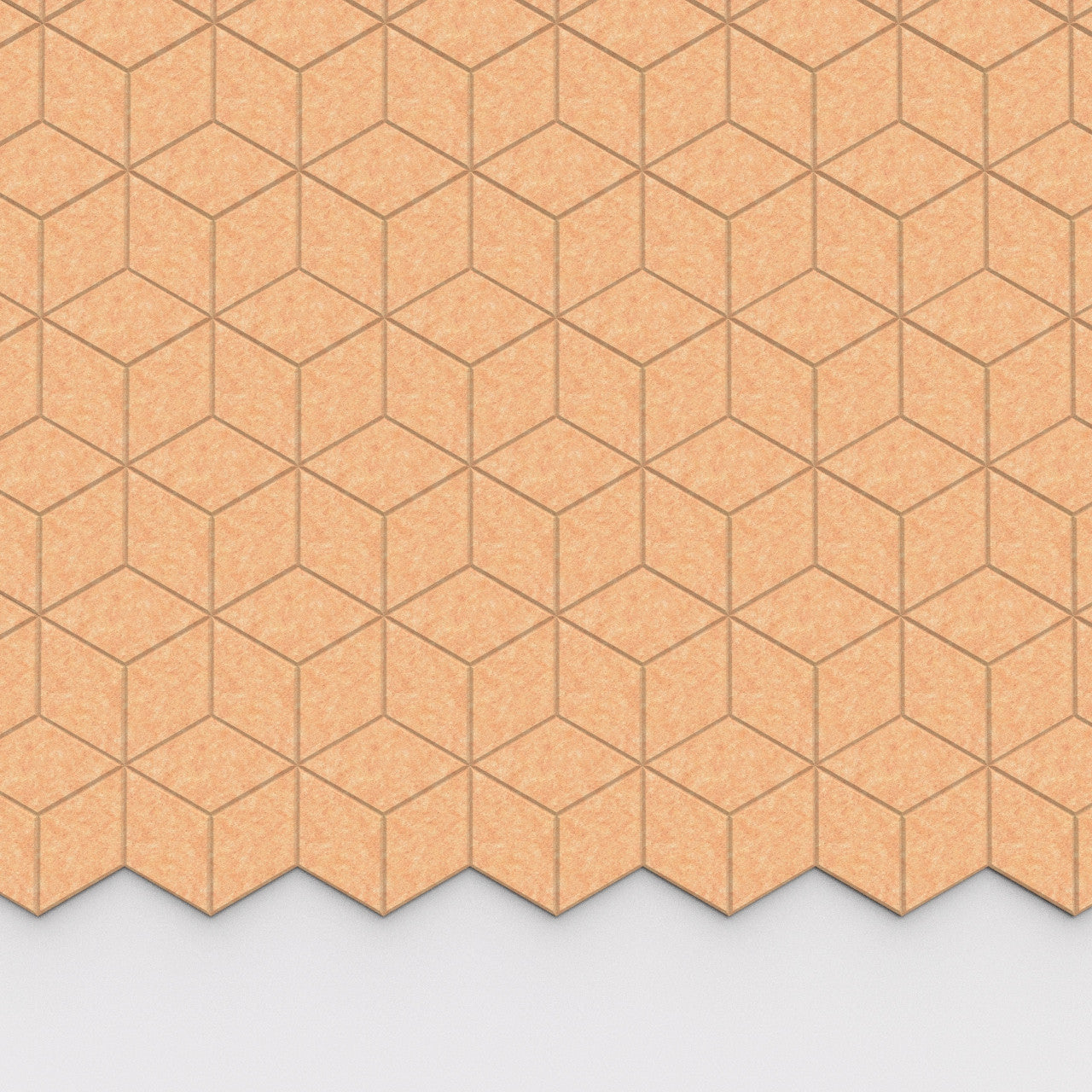 100% Recycled PET Felt Hexagon Diamond Small Acoustic Tile Camel | Plastock