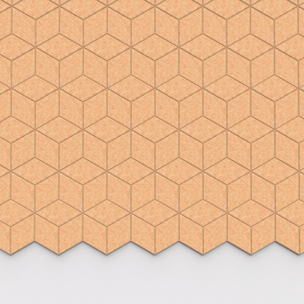 100% Recycled PET Felt Hexagon Diamond Small Acoustic Tile Camel | Plastock