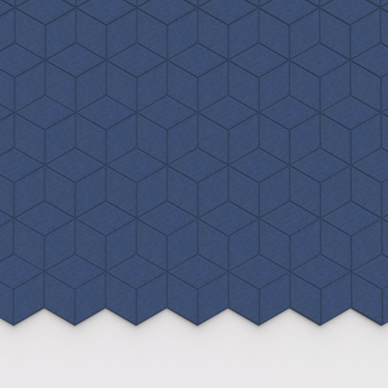 100% Recycled PET Felt Hexagon Diamond Small Acoustic Tile Cobalt | Plastock