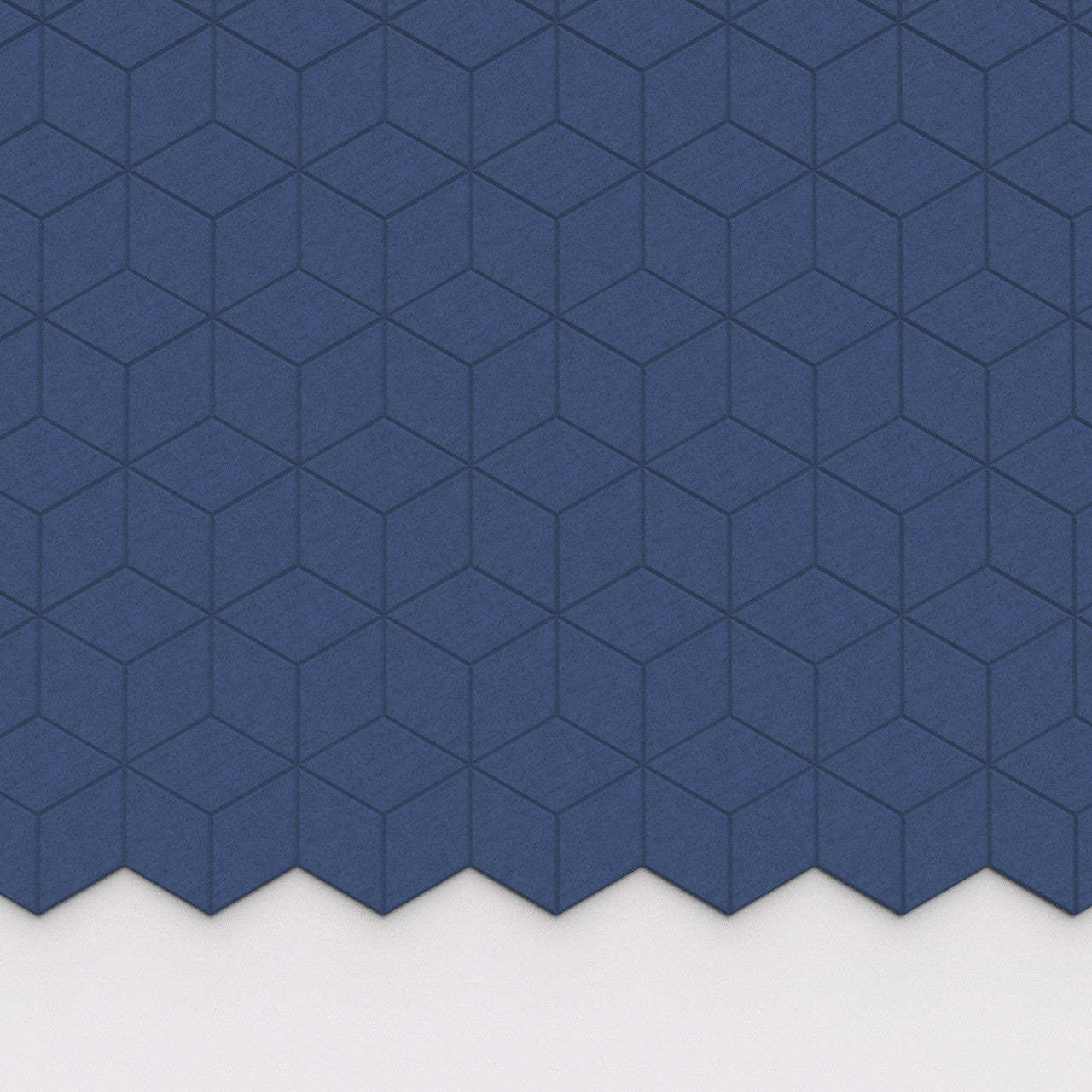 100% Recycled PET Felt Hexagon Diamond Small Acoustic Tile Cobalt | Plastock