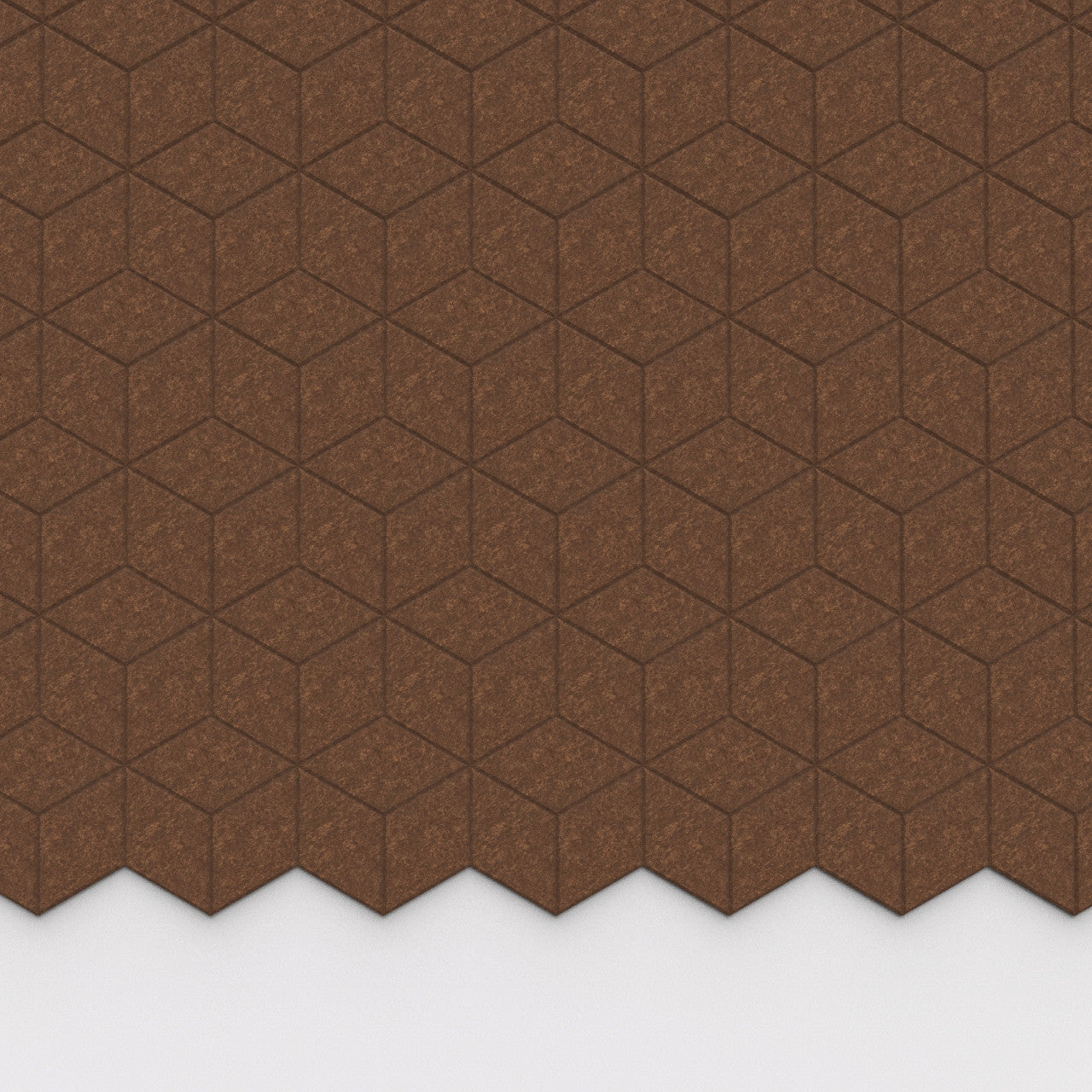 100% Recycled PET Felt Hexagon Diamond Small Acoustic Tile Coconut | Plastock