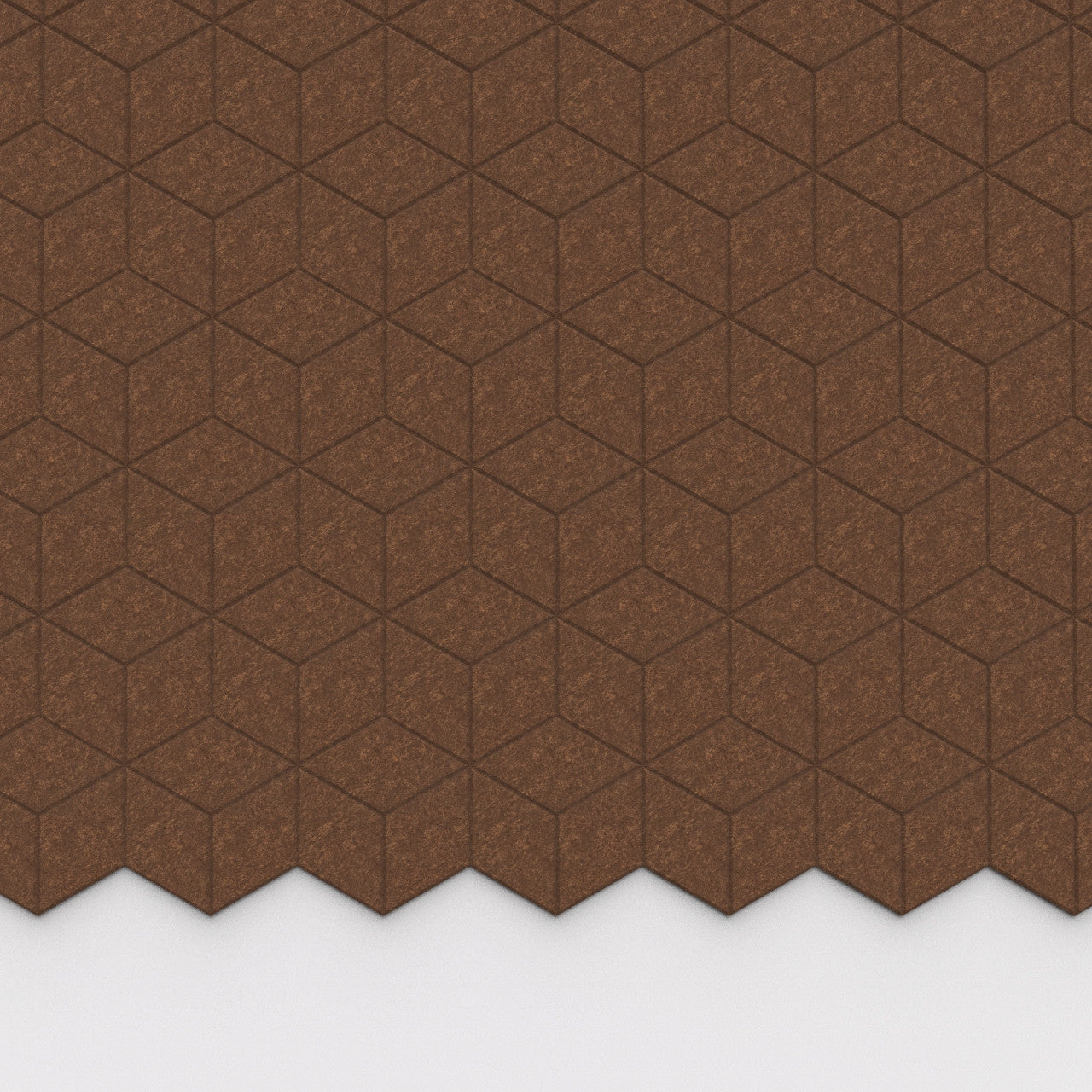 100% Recycled PET Felt Hexagon Diamond Small Acoustic Tile Coconut | Plastock
