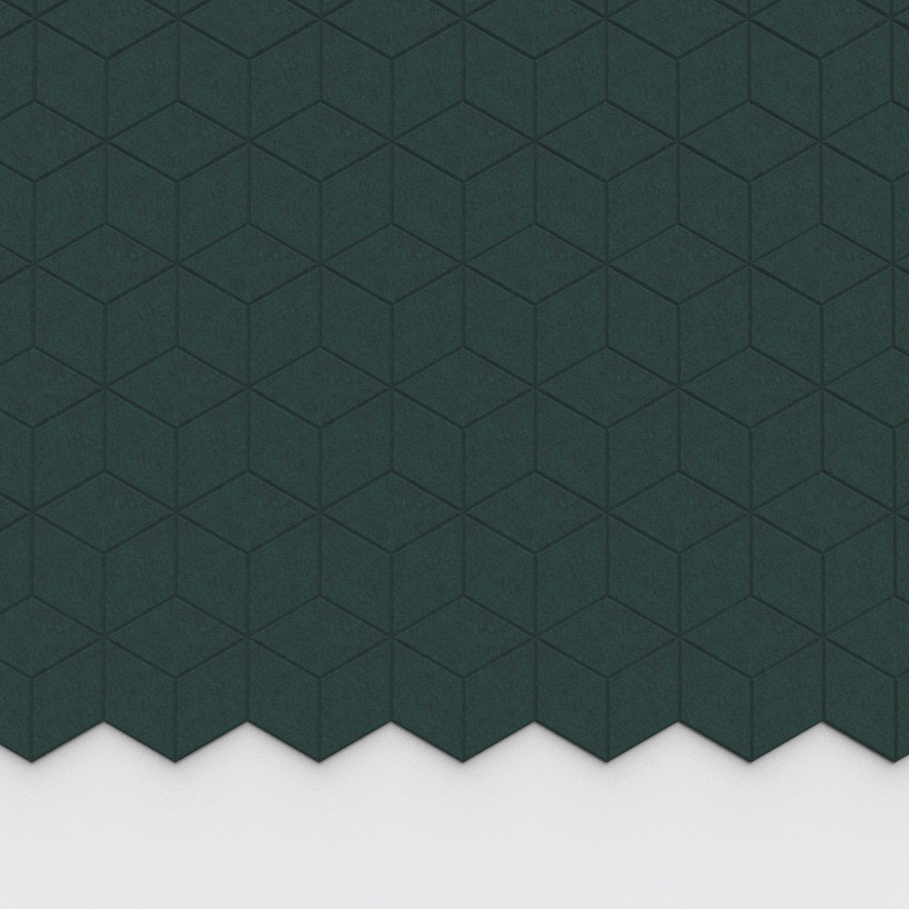 100% Recycled PET Felt Hexagon Diamond Small Acoustic Tile Dark Green | Plastock