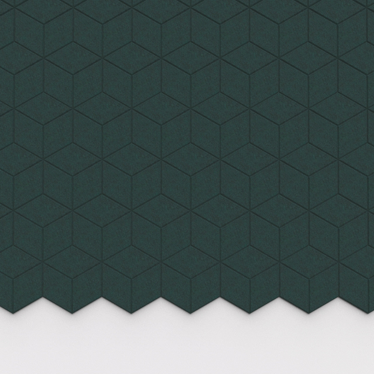 100% Recycled PET Felt Hexagon Diamond Small Acoustic Tile Dark Green | Plastock