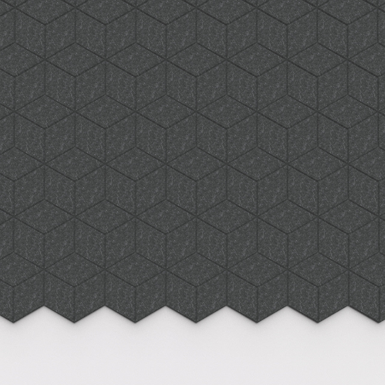 100% Recycled PET Felt Hexagon Diamond Small Acoustic Tile Dark Grey | Plastock