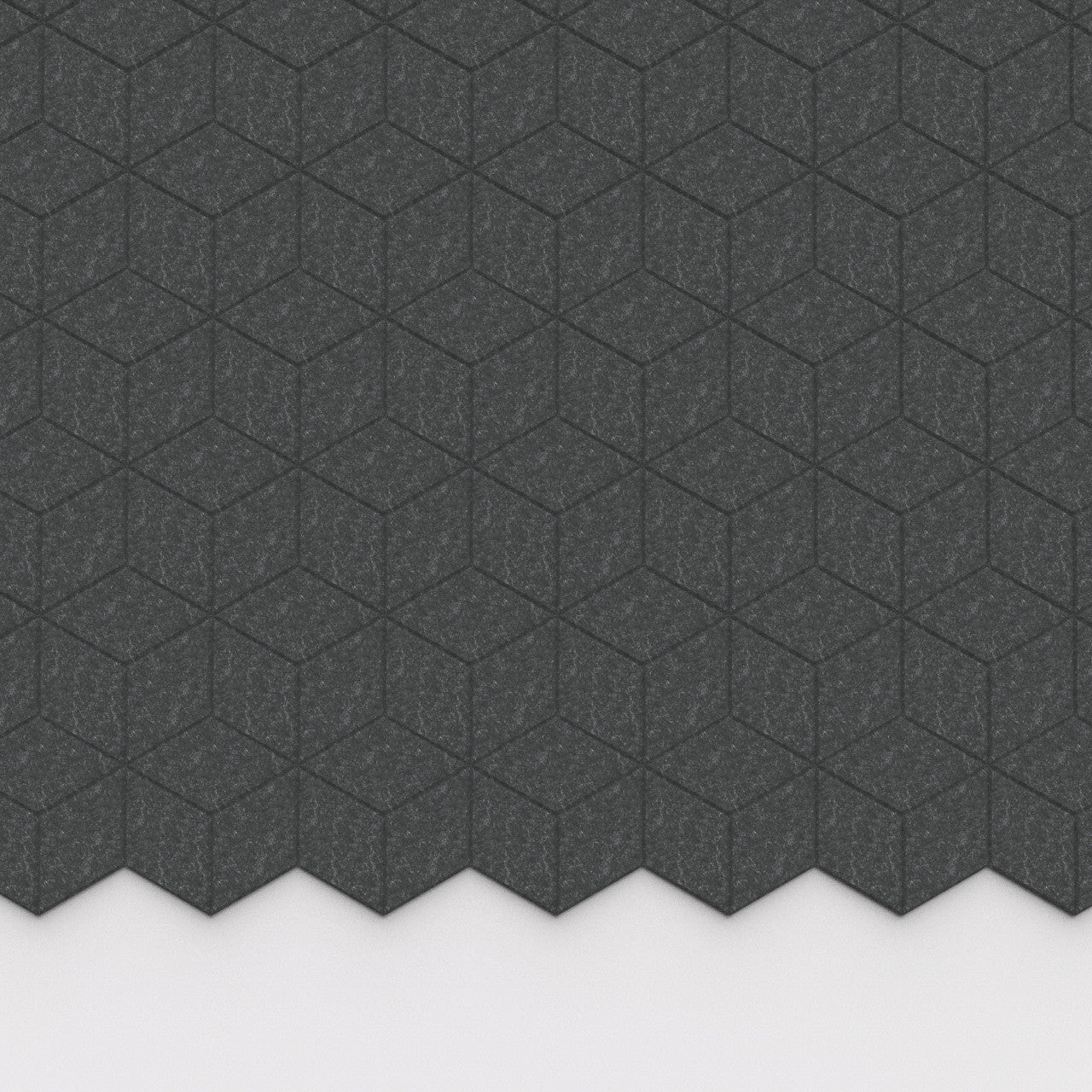 100% Recycled PET Felt Hexagon Diamond Small Acoustic Tile Dark Grey | Plastock