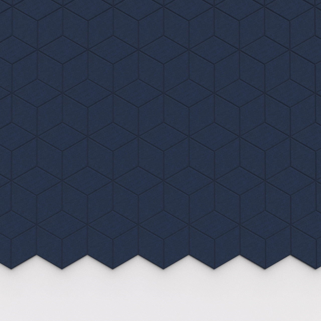 100% Recycled PET Felt Hexagon Diamond Small Acoustic Tile Dark Blue | Plastock