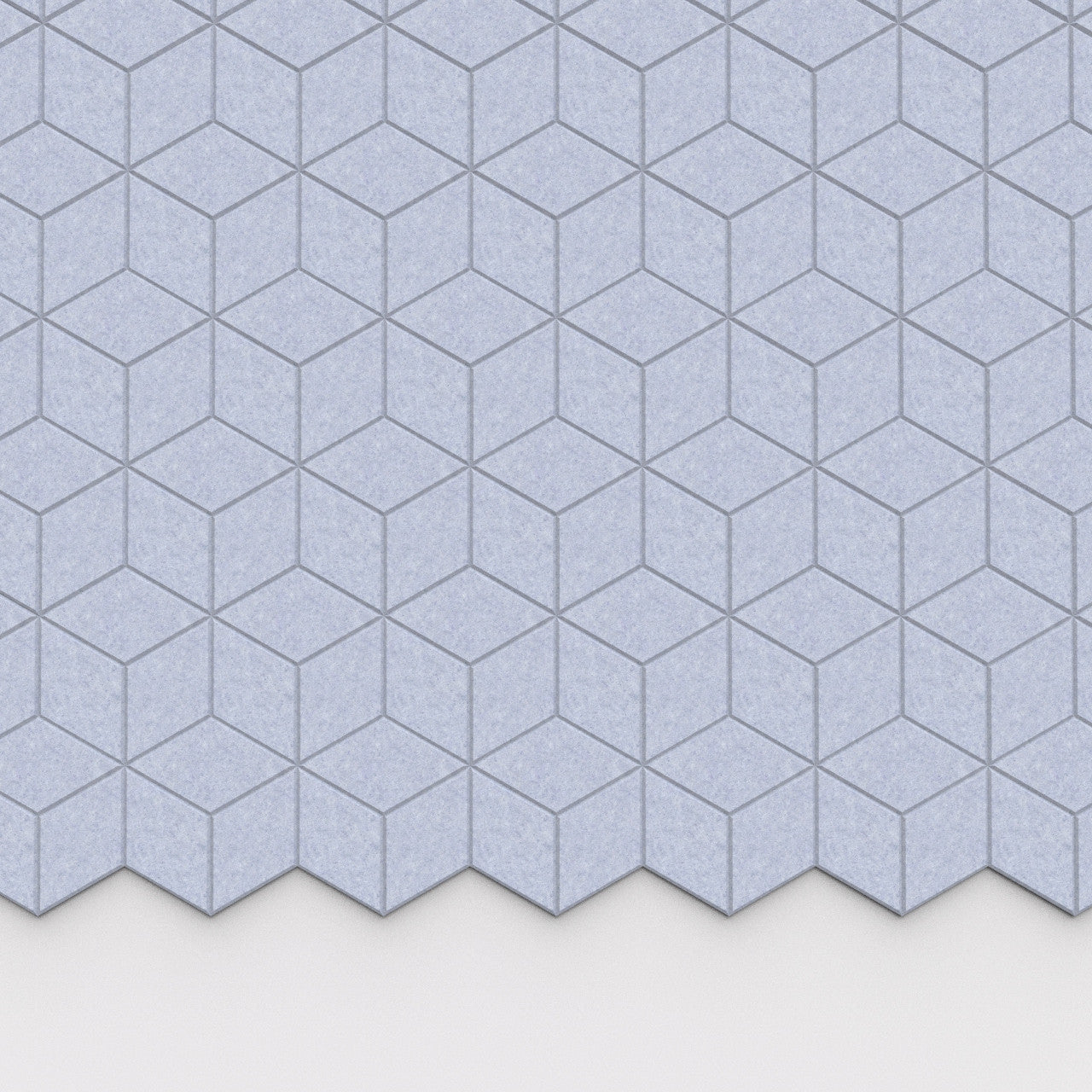 100% Recycled PET Felt Hexagon Diamond Small Acoustic Tile Frost | Plastock