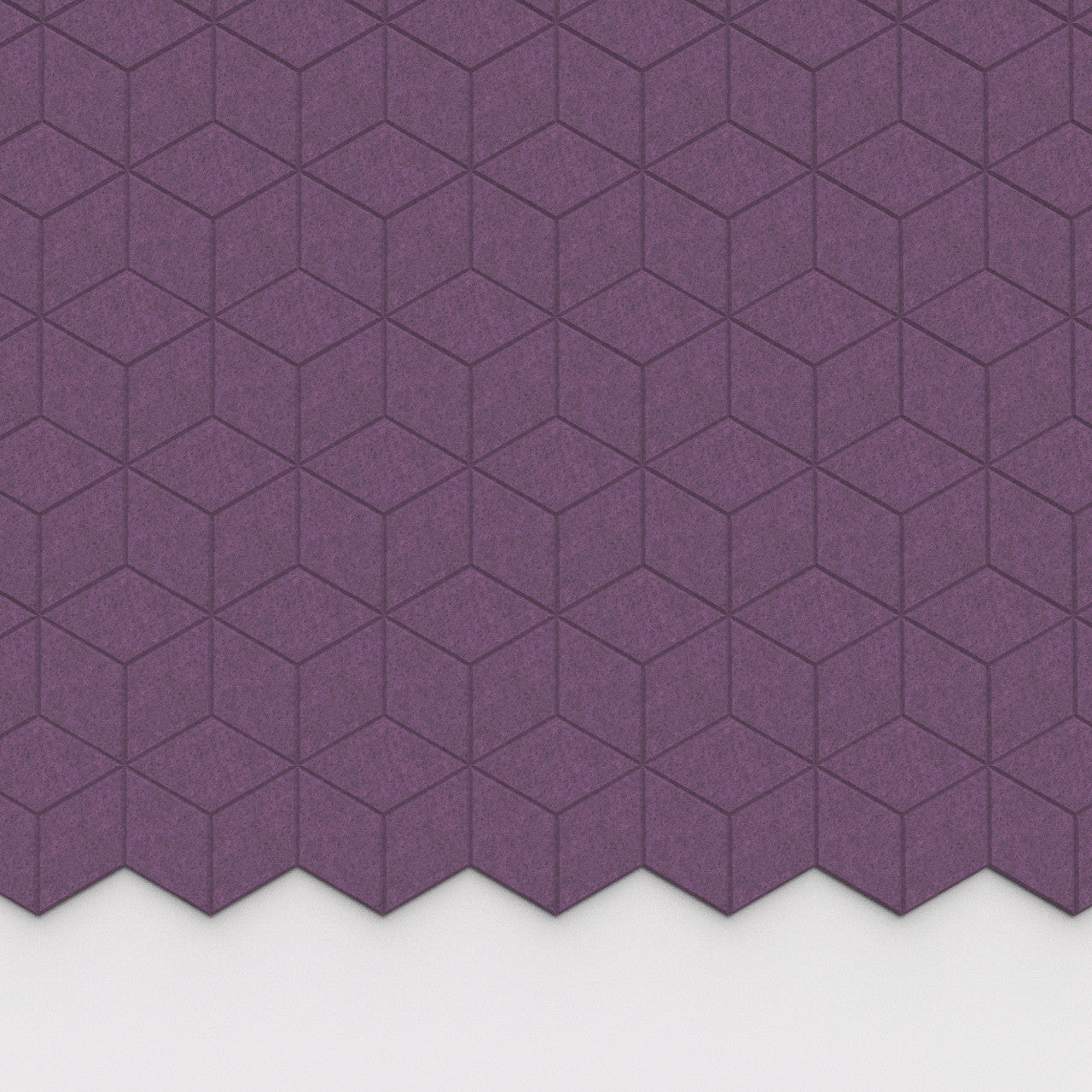 100% Recycled PET Felt Hexagon Diamond Small Acoustic Tile Grape | Plastock