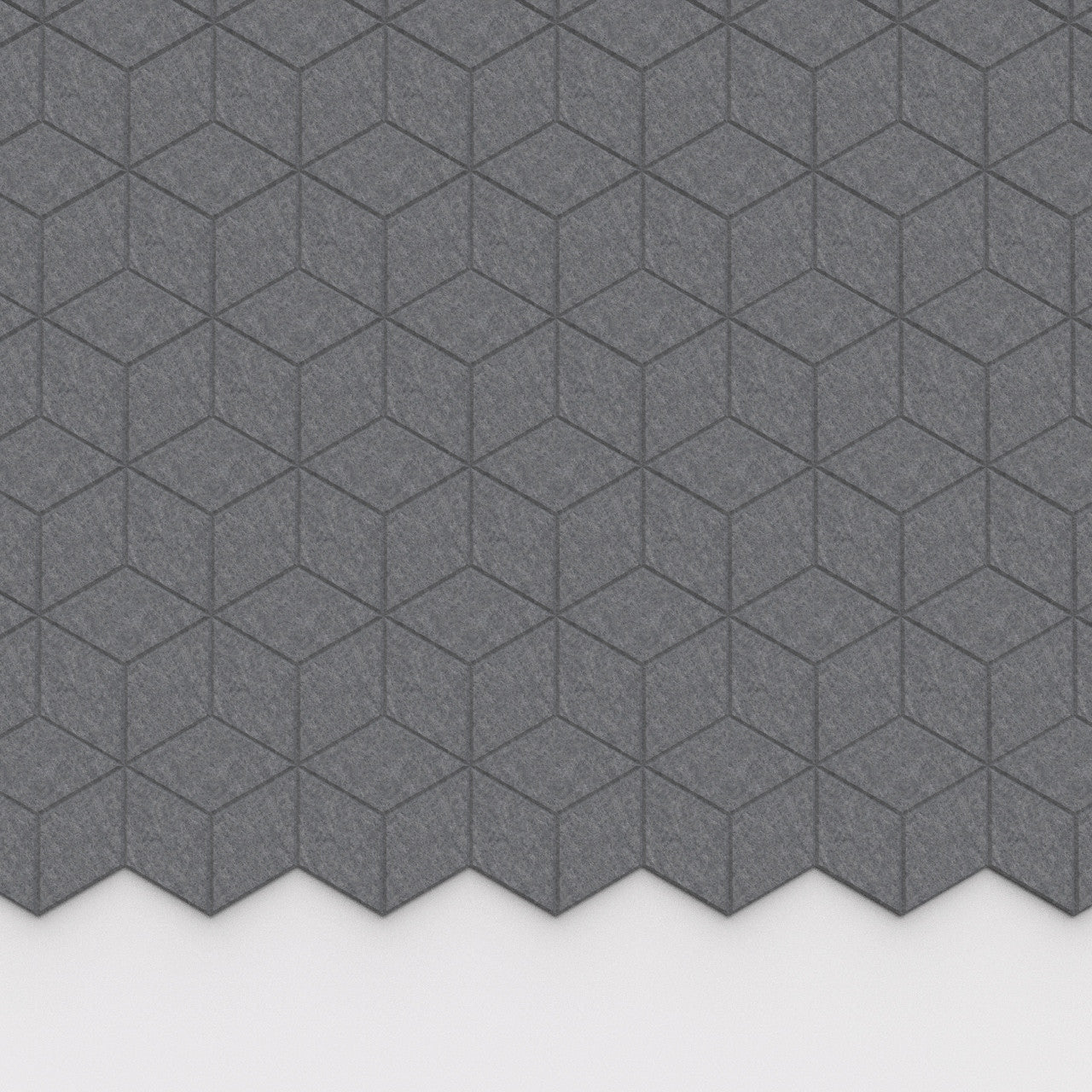 100% Recycled PET Felt Hexagon Diamond Small Acoustic Tile Grey | Plastock