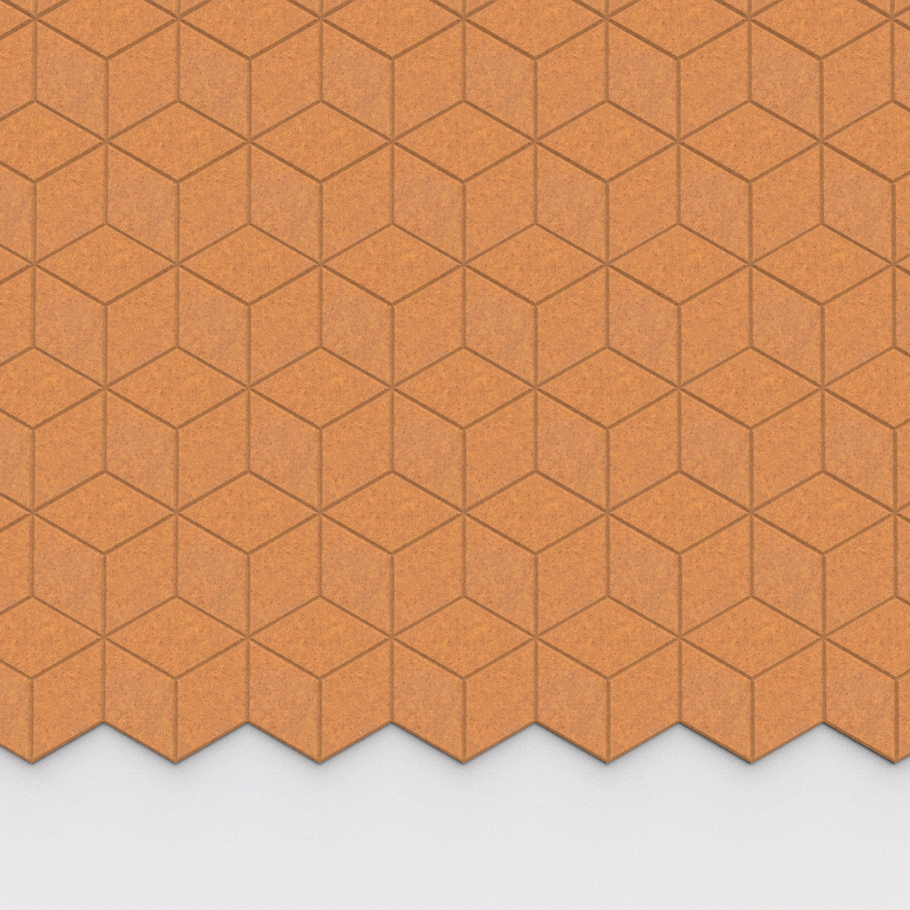 100% Recycled PET Felt Hexagon Diamond Small Acoustic Tile Honey | Plastock