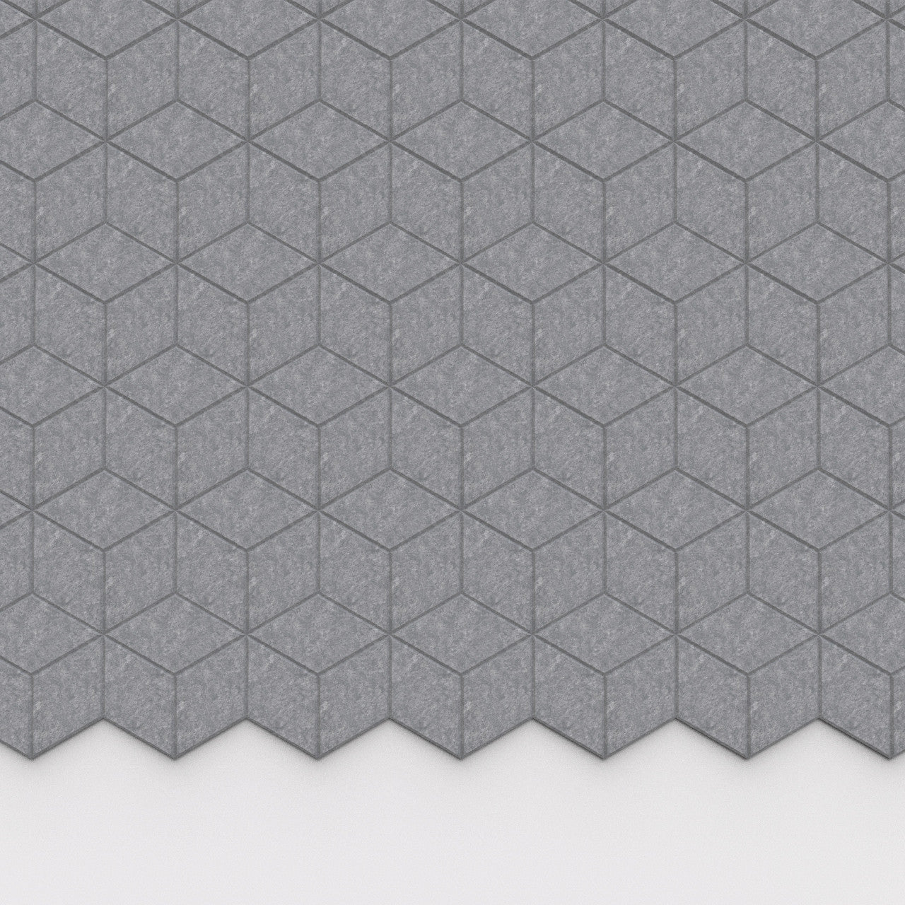 100% Recycled PET Felt Hexagon Diamond Small Acoustic Tile Light Grey | Plastock