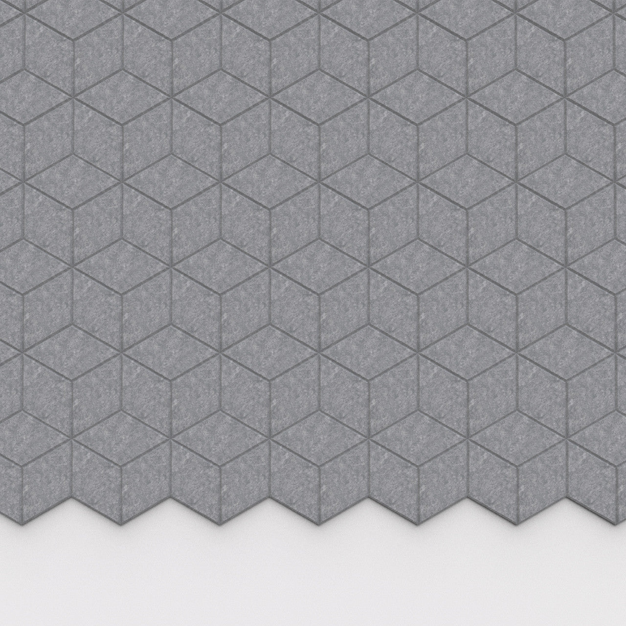 100% Recycled PET Felt Hexagon Diamond Small Acoustic Tile Light Grey | Plastock