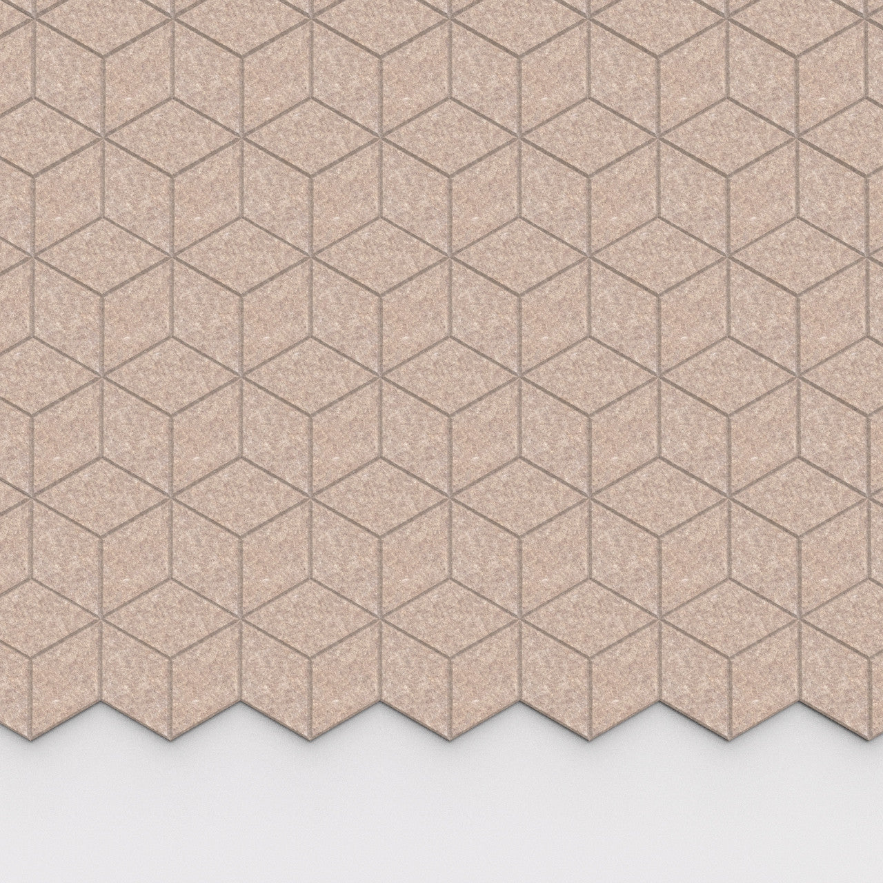 100% Recycled PET Felt Hexagon Diamond Small Acoustic Tile Sand | Plastock