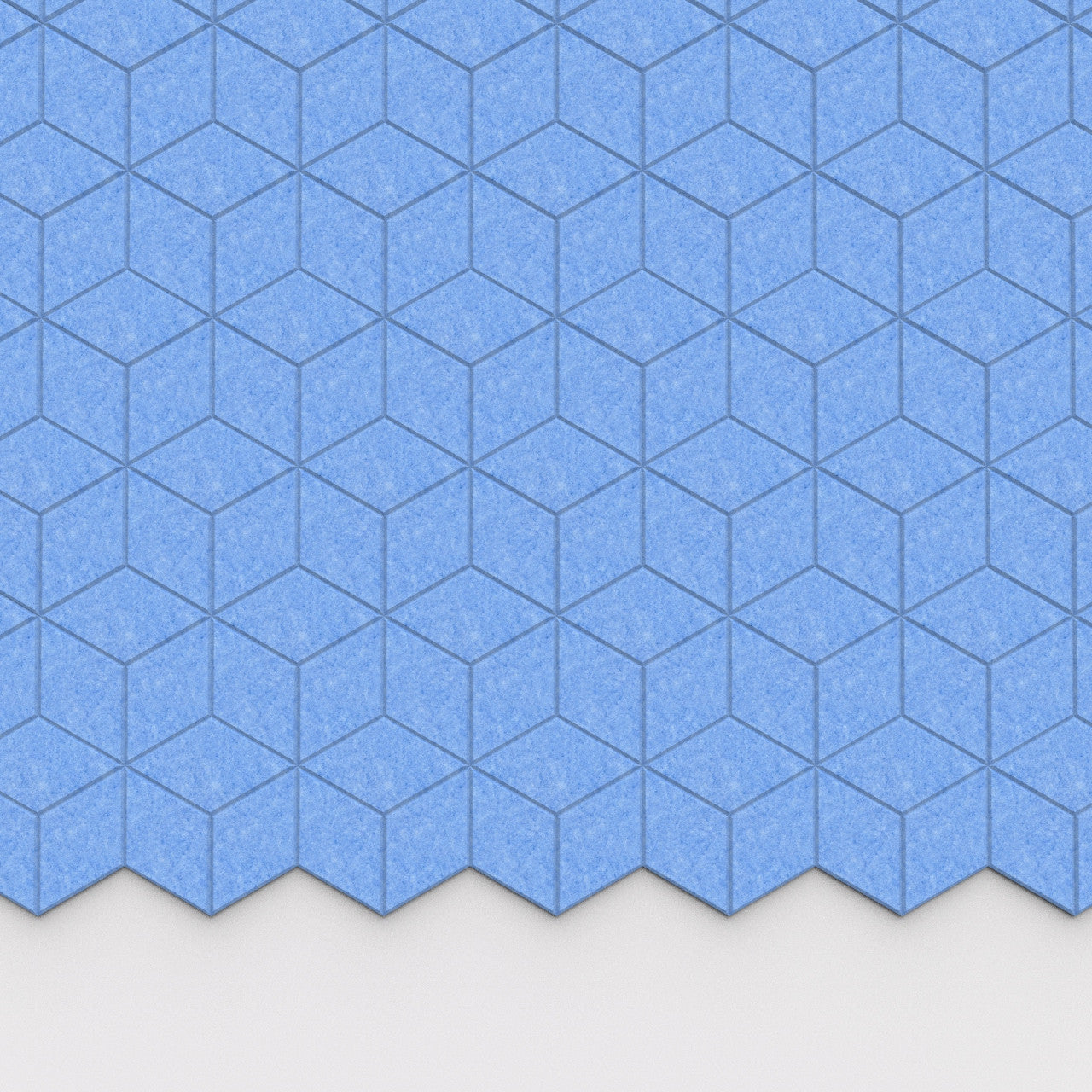 100% Recycled PET Felt Hexagon Diamond Small Acoustic Tile Sky | Plastock