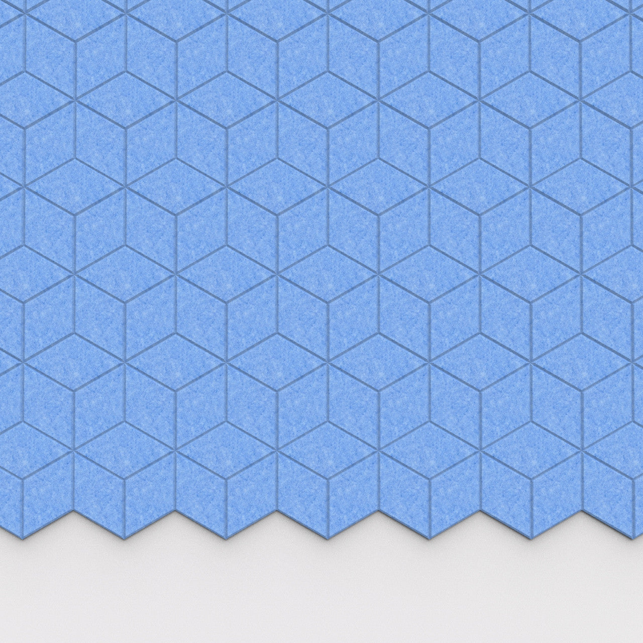 100% Recycled PET Felt Hexagon Diamond Small Acoustic Tile Sky | Plastock