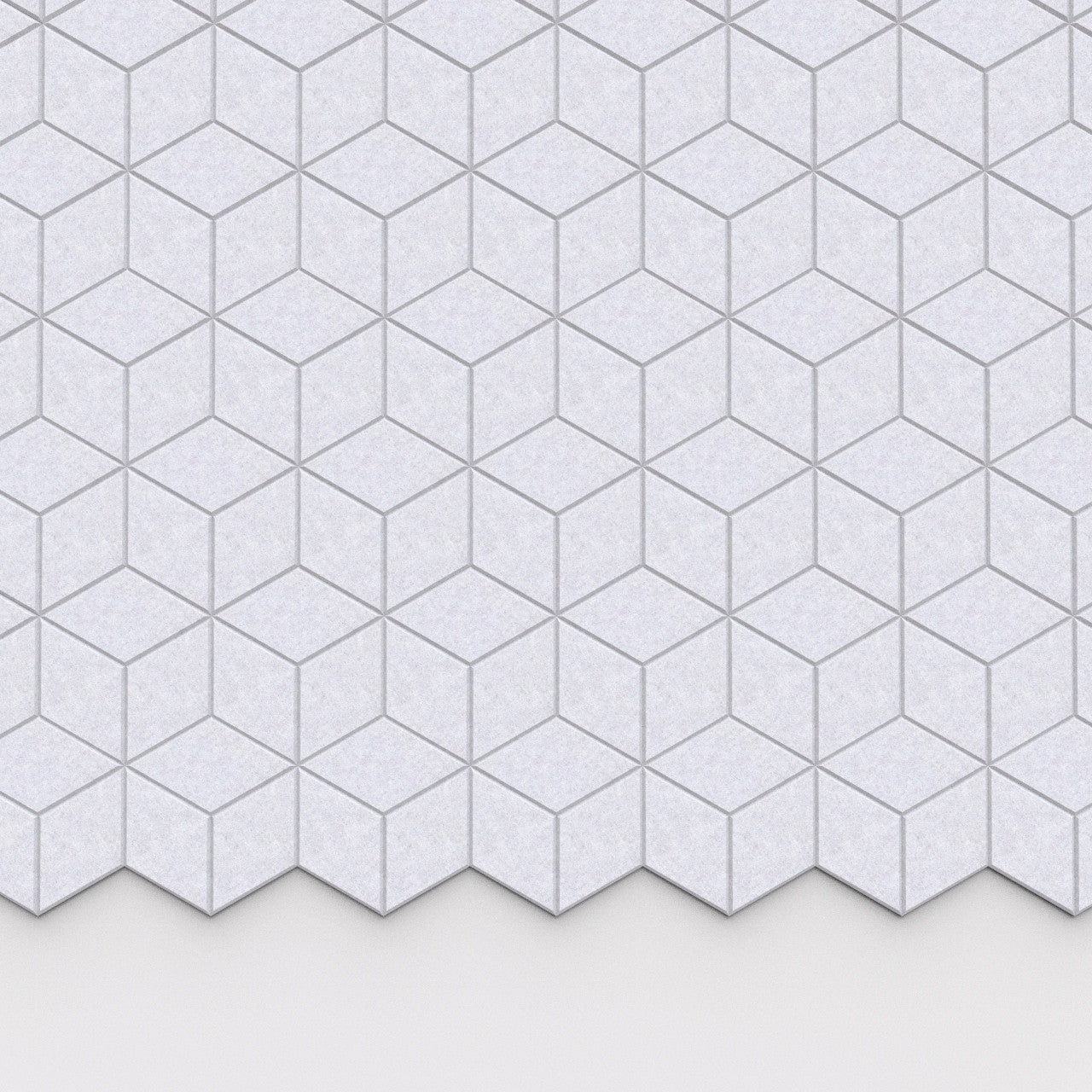 100% Recycled PET Felt Hexagon Diamond Small Acoustic Tile Smoke | Plastock