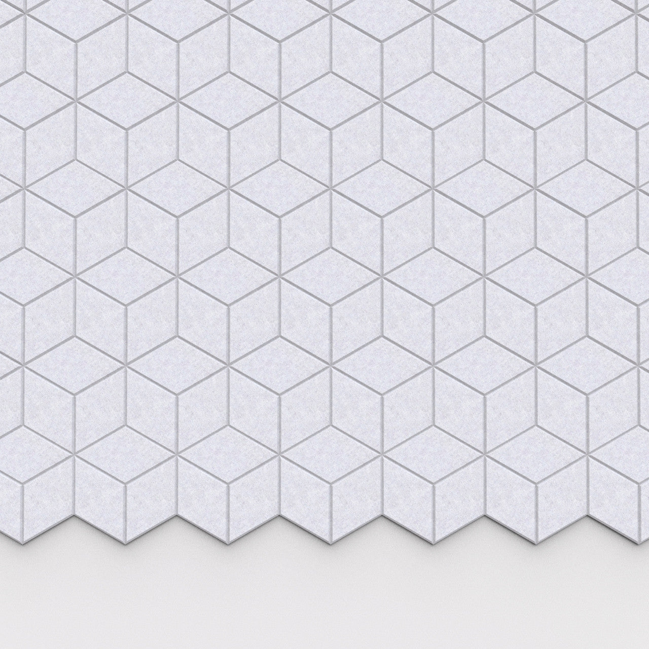 100% Recycled PET Felt Hexagon Diamond Small Acoustic Tile Smoke | Plastock