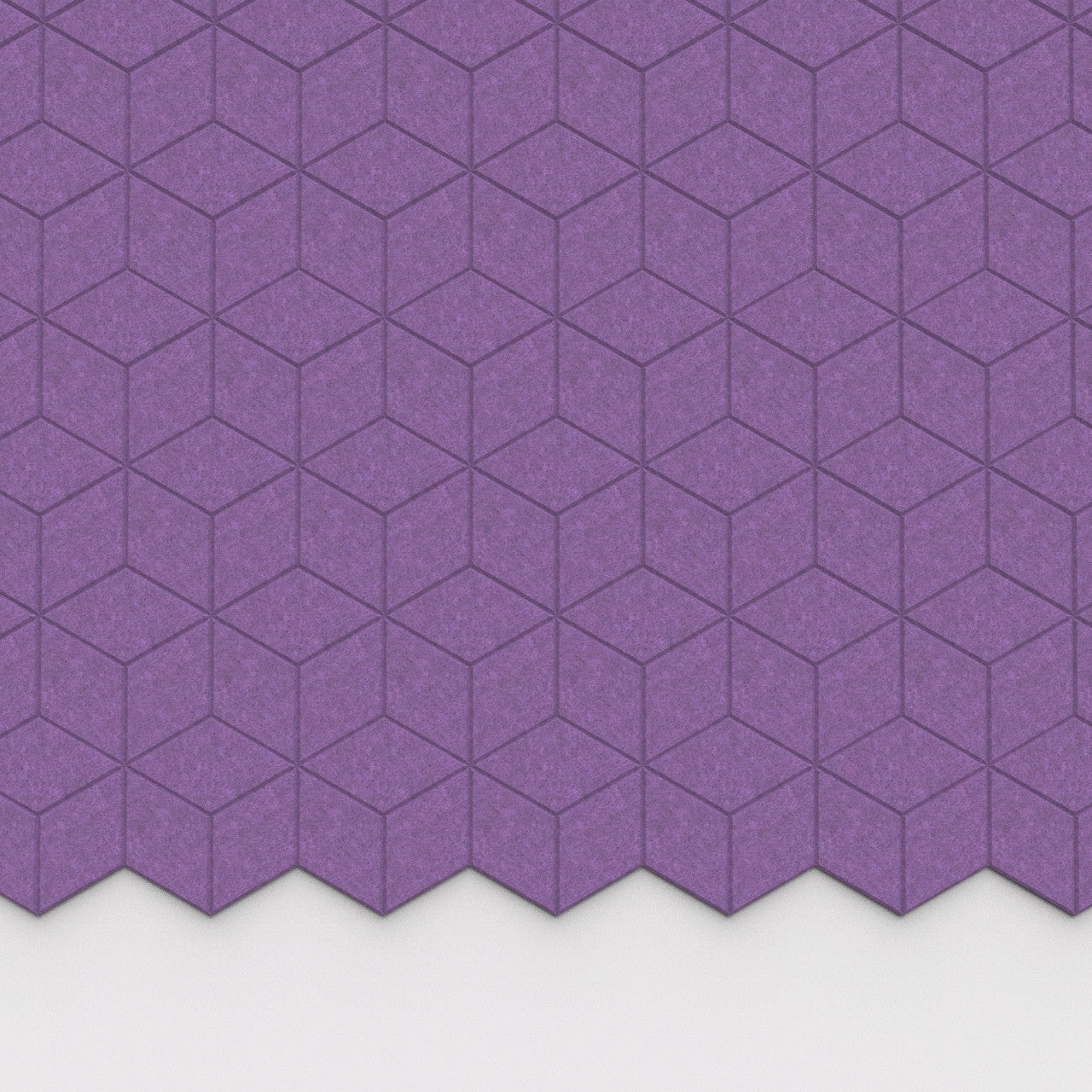 100% Recycled PET Felt Hexagon Diamond Small Acoustic Tile Violet | Plastock