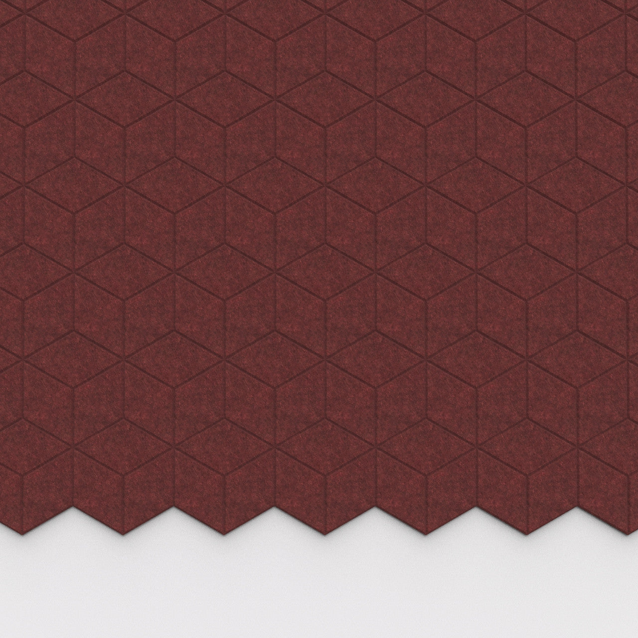 100% Recycled PET Felt Hexagon Diamond Small Acoustic Tile Wine | Plastock