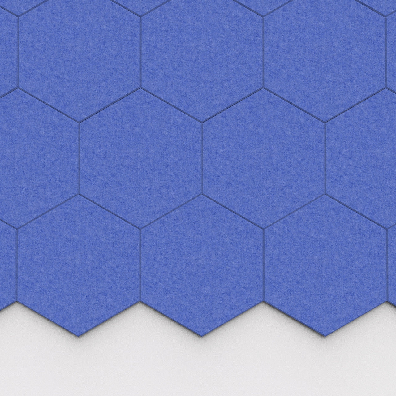 100% Recycled PET Felt Hexagon Plain Large Acoustic Tile Denim | Plastock