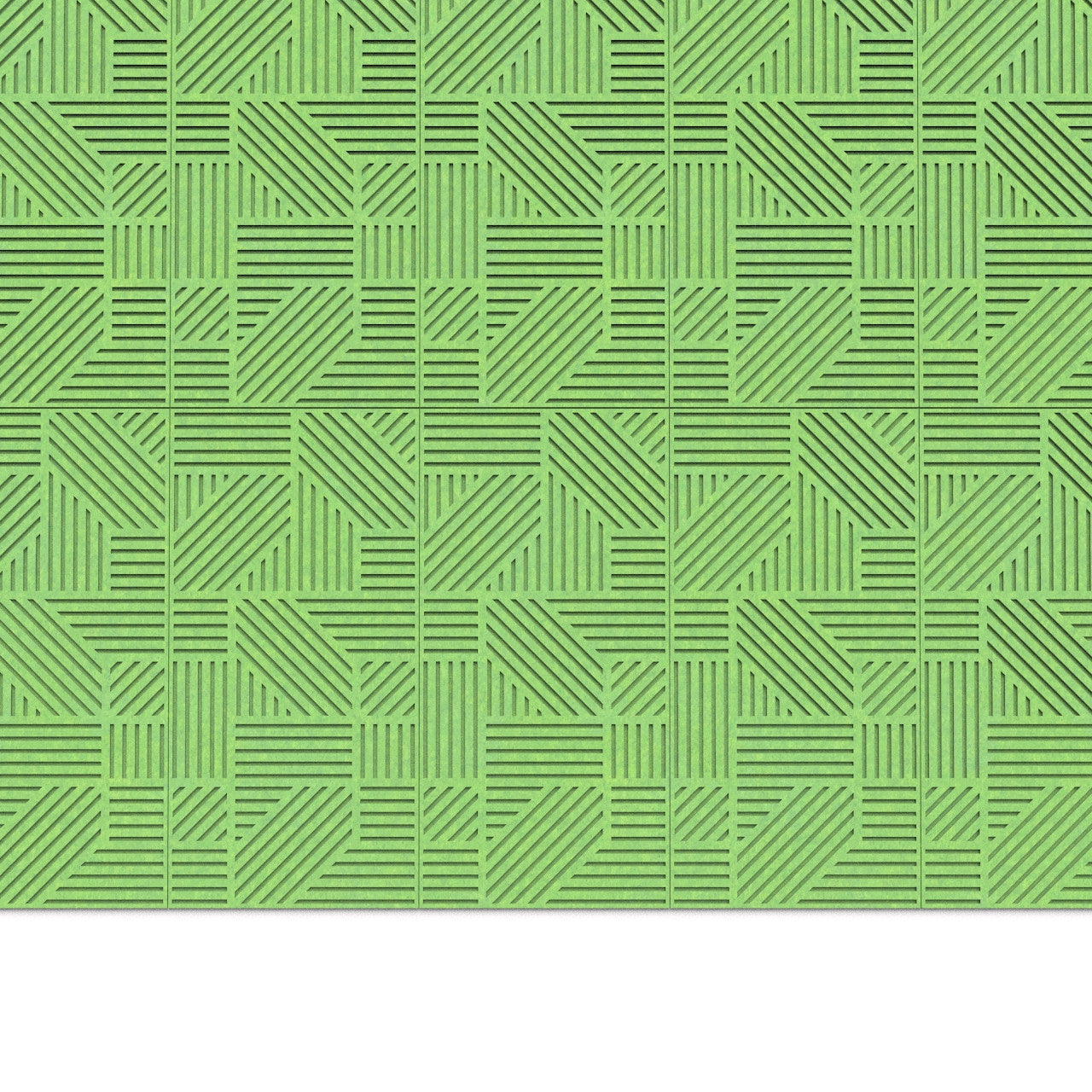 100% Recycled PET Felt ''Parallel'' Acoustic Panel Lime | Plastock
