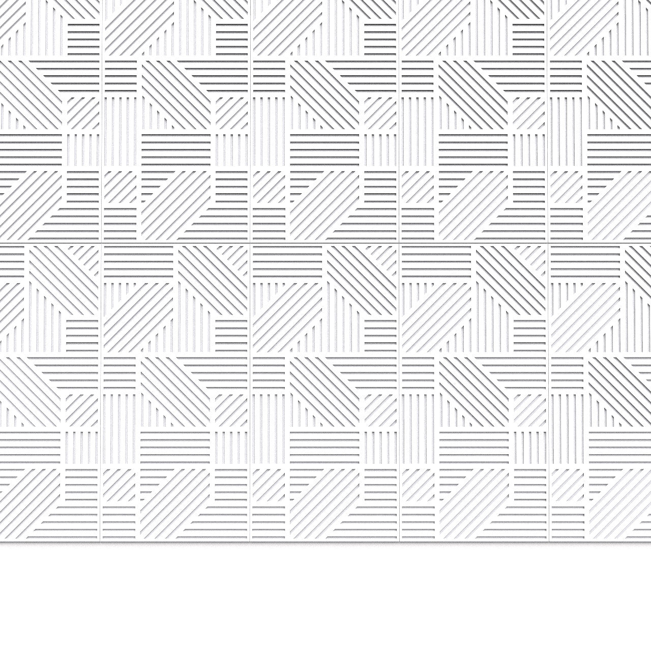 100% Recycled PET Felt ''Parallel'' Acoustic Panel White | Plastock