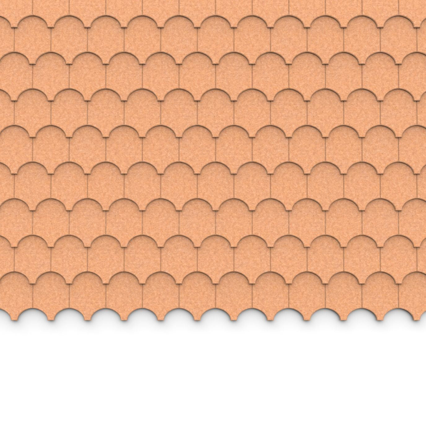 100% Recycled PET Felt ''Half Cove'' Acoustic Wall Shingle Camel | Plastock
